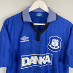Shop 1995/97 EVERTON HOME SHIRT (M) UMBRO, classic football shirts, vintage football shirts & retro soccer jerseys at Cult Kits