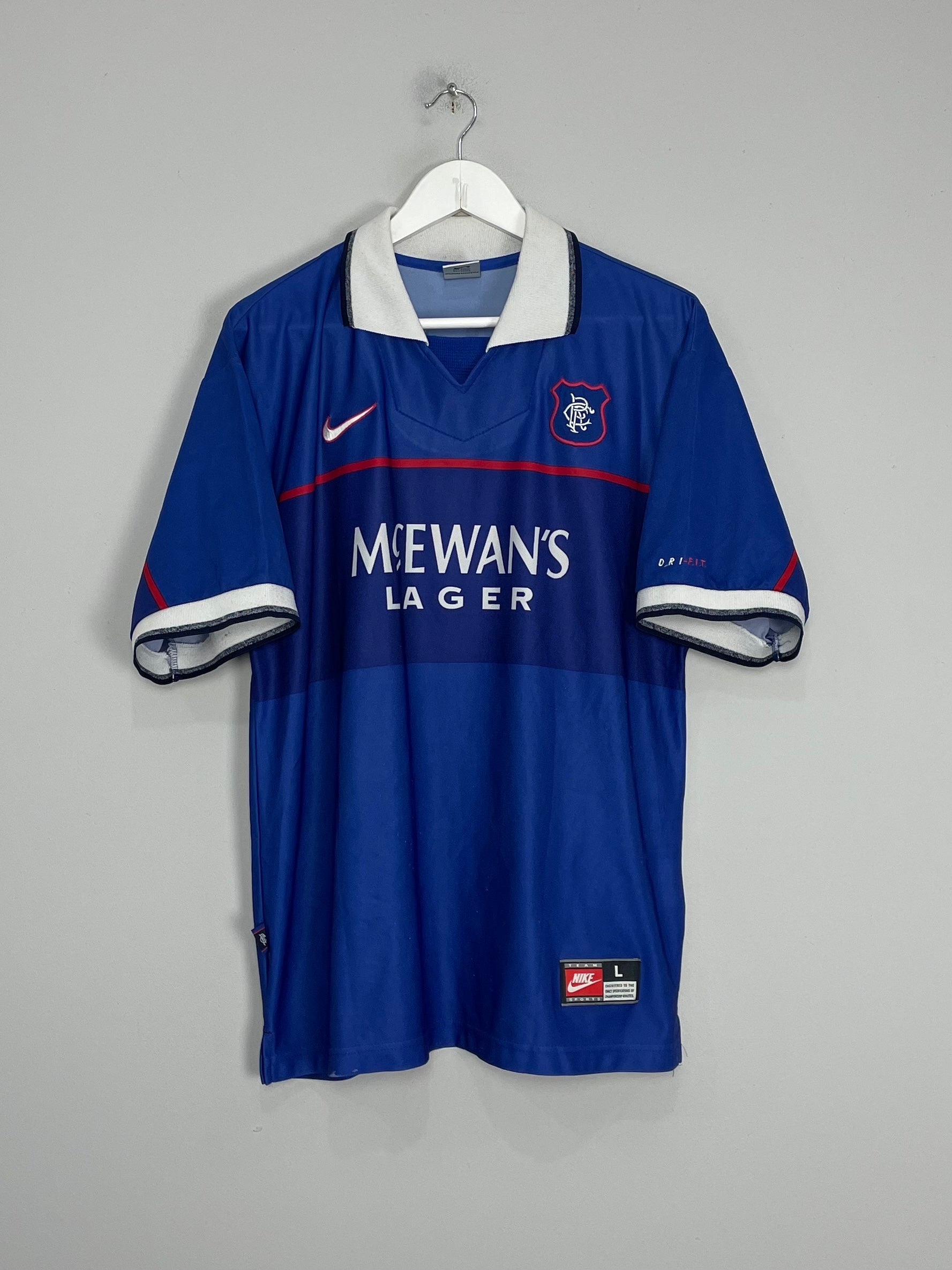 Shop 1997/99 RANGERS GASCOIGNE #8 HOME SHIRT (L) NIKE, classic football shirts, vintage football shirts & retro soccer jerseys at Cult Kits