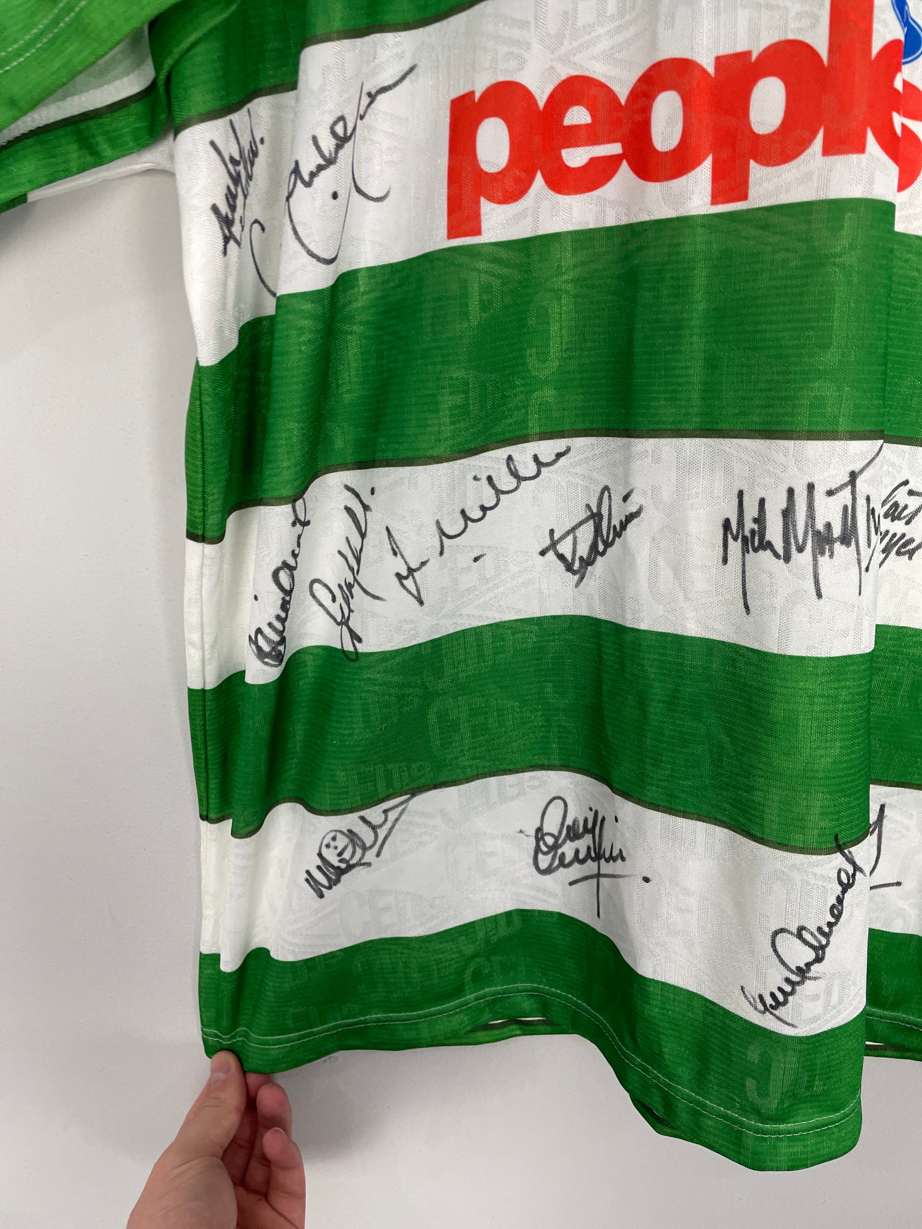 Shop 1991/92 CELTIC *SQUAD SIGNED* BNWT HOME SHIRT (L) UMBRO, classic football shirts, vintage football shirts & retro soccer jerseys at Cult Kits