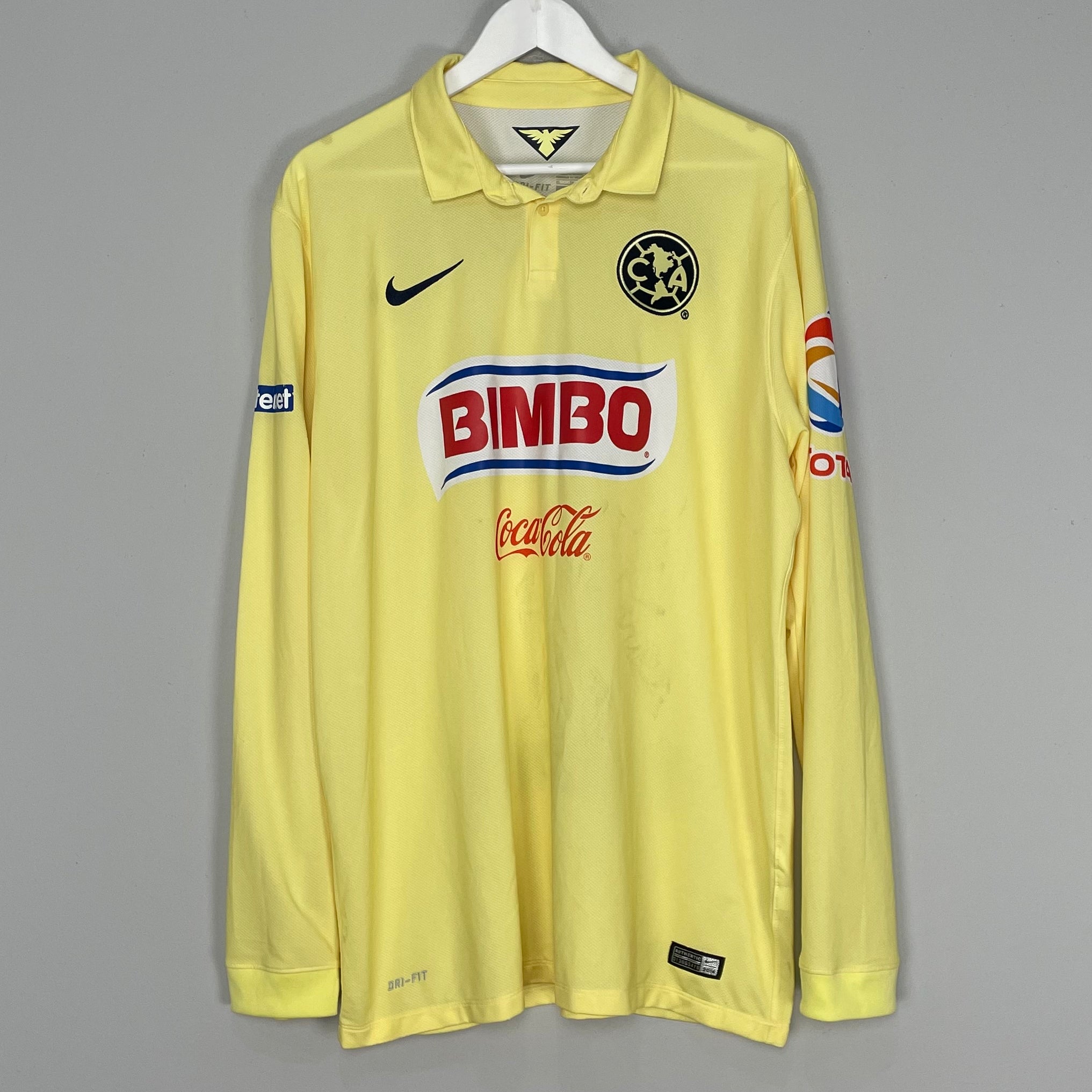Shop 2014/15 CLUB AMERICA L/S HOME SHIRT (XL) NIKE, classic football shirts, vintage football shirts & retro soccer jerseys at Cult Kits
