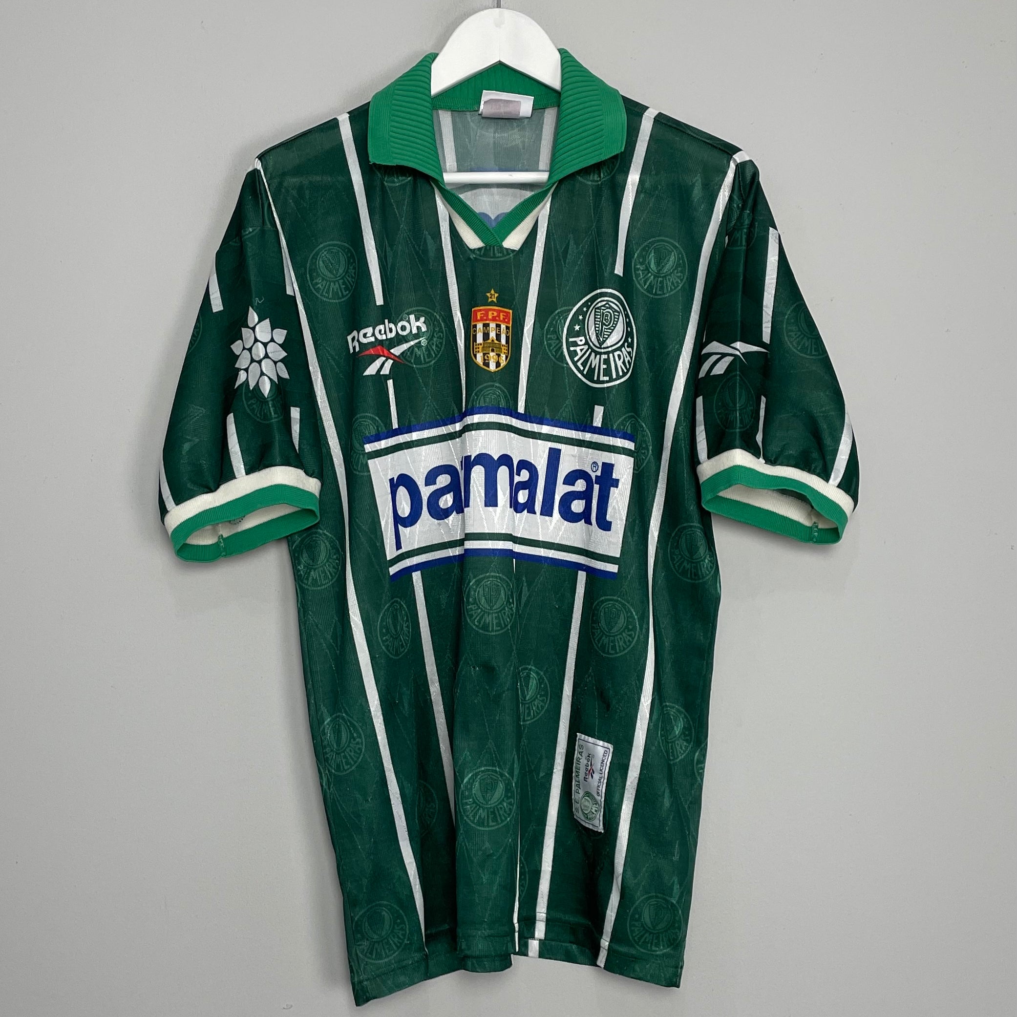 Shop 1996/97 PALMEIRAS #10 HOME SHIRT (M) REEBOK, classic football shirts, vintage football shirts & retro soccer jerseys at Cult Kits