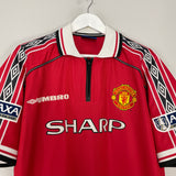 Shop 1998/00 MANCHESTER UNITED BECKHAM #7 *FA CUP* HOME SHIRT (XL) UMBRO, classic football shirts, vintage football shirts & retro soccer jerseys at Cult Kits