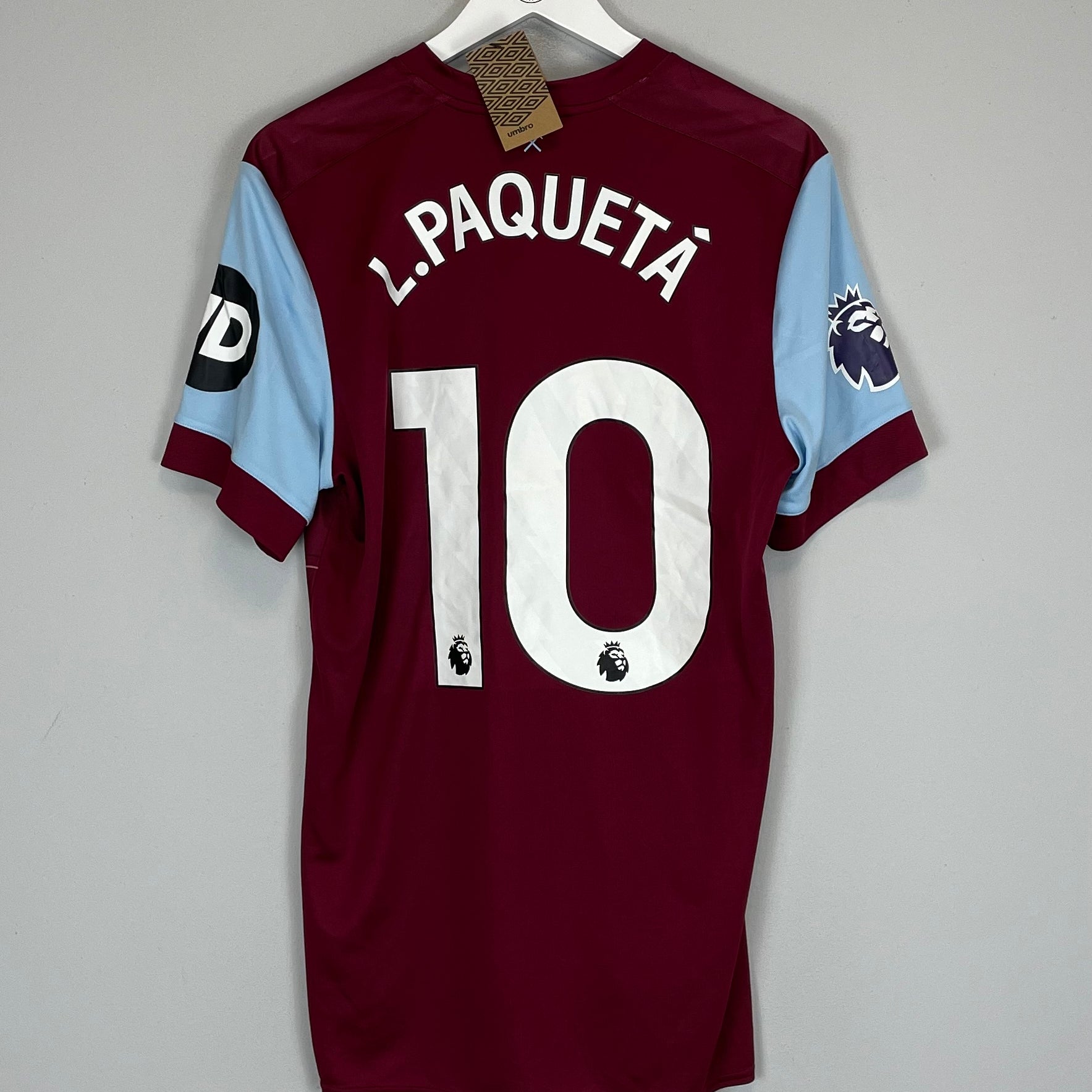 Shop 2023/24 WEST HAM L.PAQUETA #10 *BNWT* HOME SHIRT (L) UMBRO, classic football shirts, vintage football shirts & retro soccer jerseys at Cult Kits