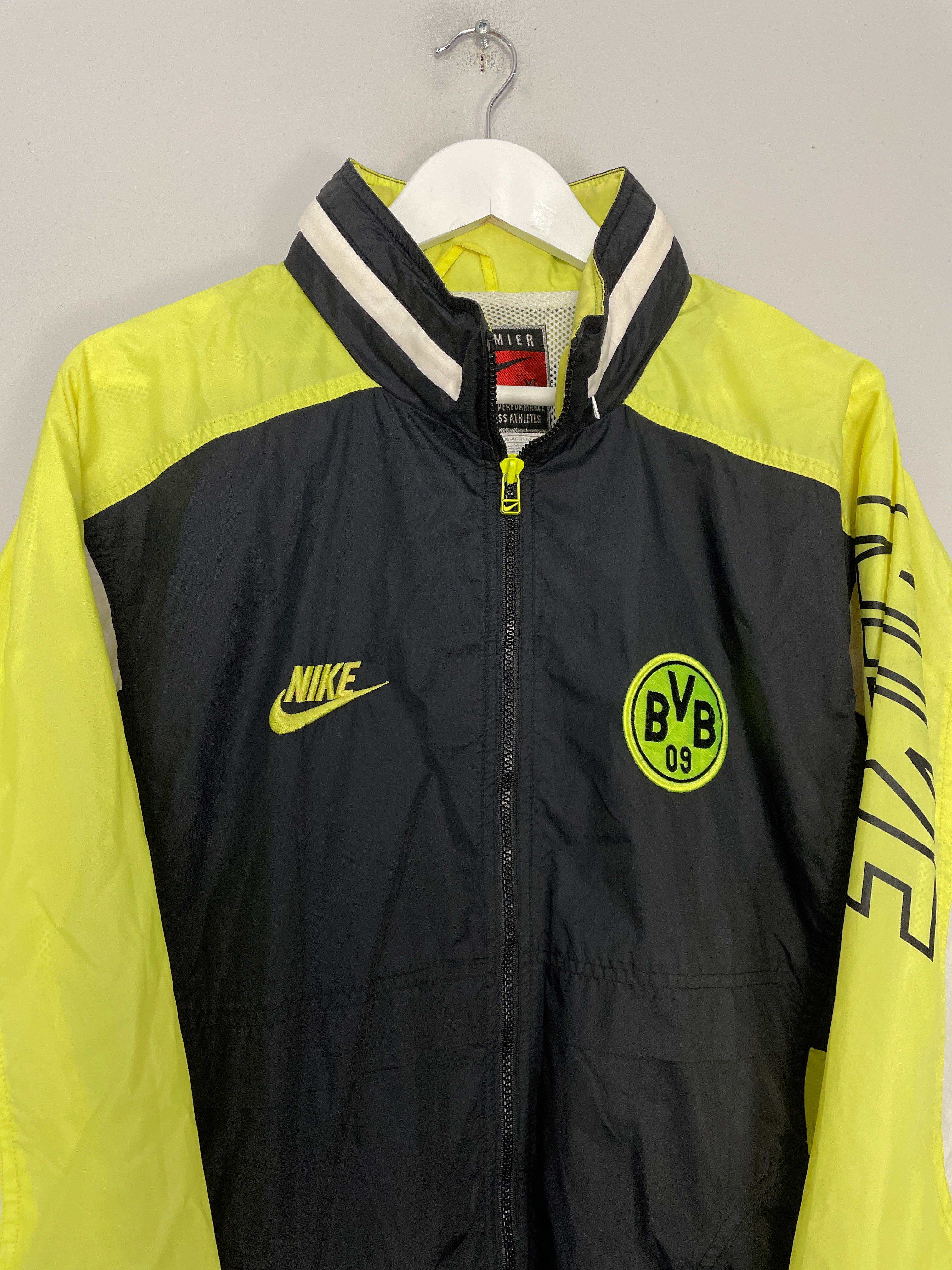 Shop 1996/97 DORTMUND RAIN JACKET (XL) NIKE, classic football shirts, vintage football shirts & retro soccer jerseys at Cult Kits