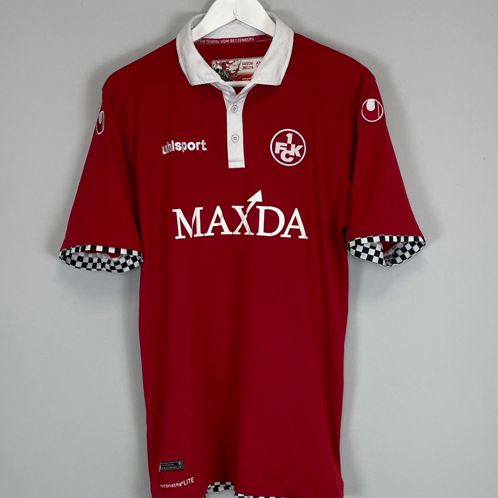 Shop 2015/16 KAISERSLAUTERN HOME SHIRT (M) UHLSPORT, classic football shirts, vintage football shirts & retro soccer jerseys at Cult Kits