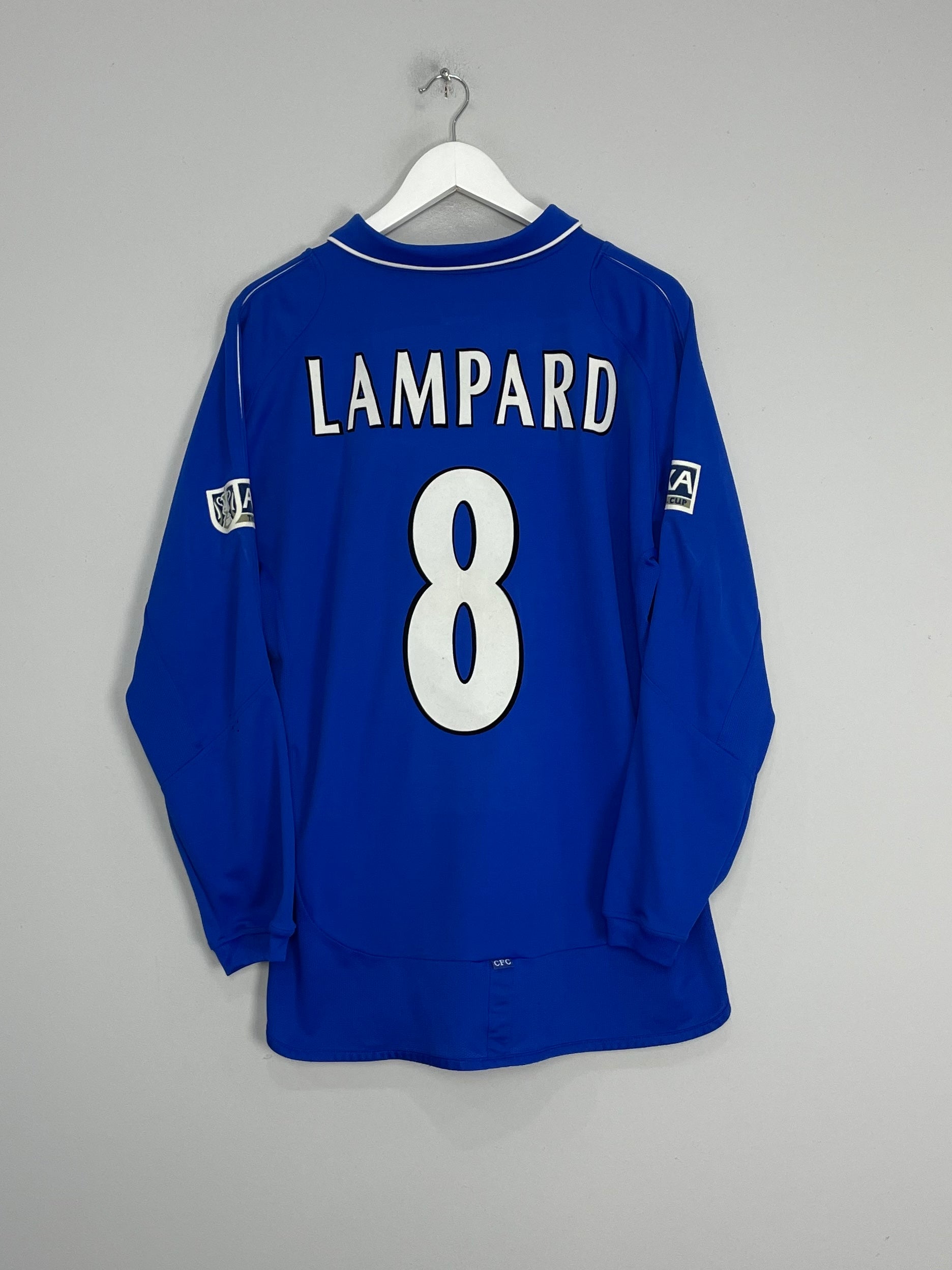 Shop 2001/03 CHELSEA LAMPARD #8 L/S *FA CUP FINAL* HOME SHIRT (L) UMBRO, classic football shirts, vintage football shirts & retro soccer jerseys at Cult Kits