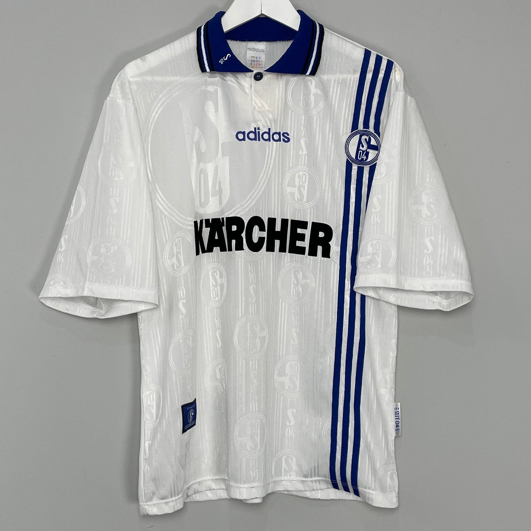 Shop 1996/97 SCHALKE AWAY SHIRT (L) ADIDAS, classic football shirts, vintage football shirts & retro soccer jerseys at Cult Kits