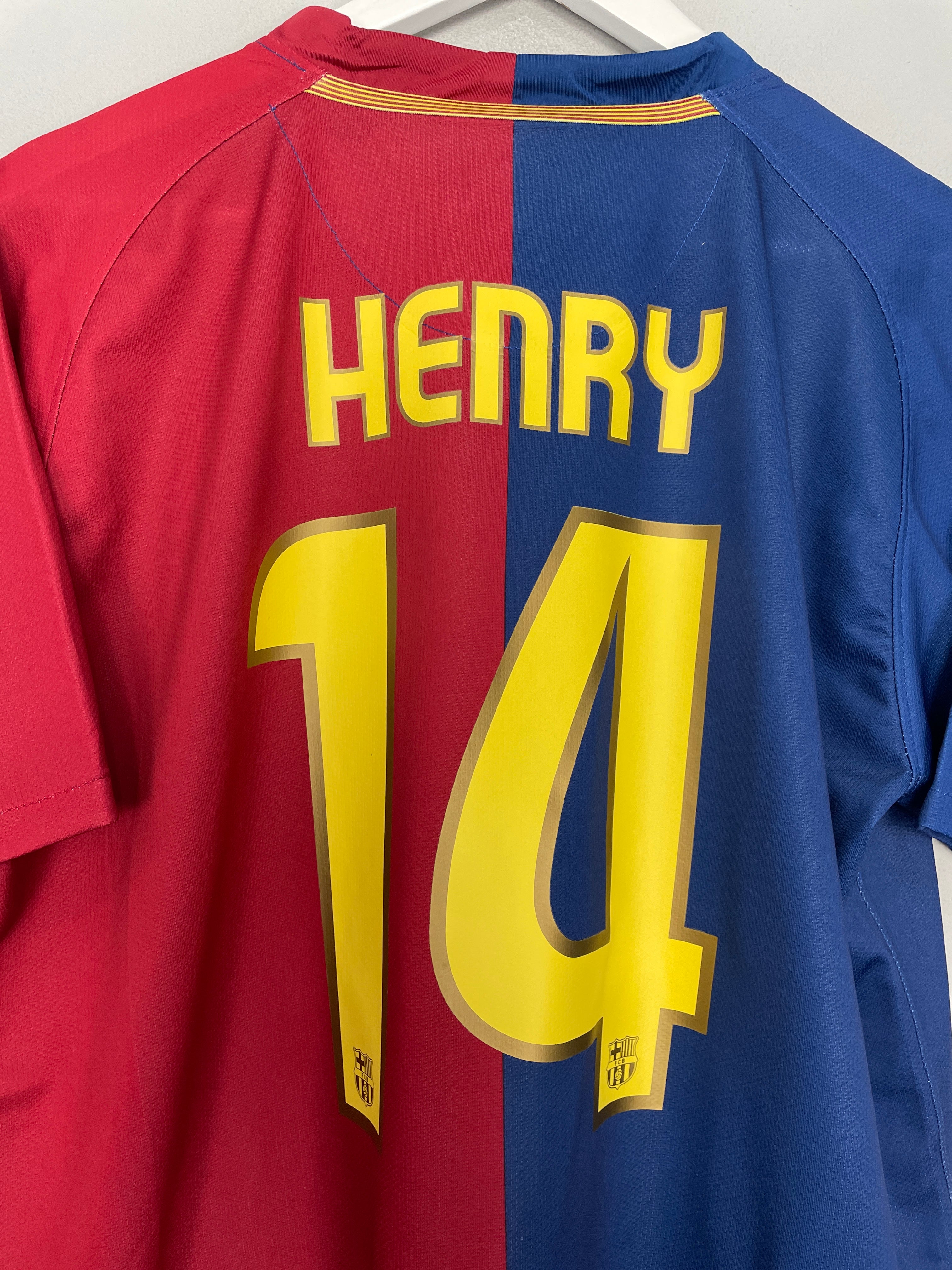 Shop 2008/09 BARCELONA HENRY #14 HOME SHIRT (L) NIKE, classic football shirts, vintage football shirts & retro soccer jerseys at Cult Kits