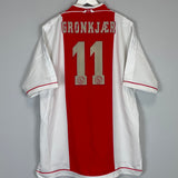 Shop 1999/00 AJAX GRONKJAER #11 HOME SHIRT (XXL) UMBRO, classic football shirts, vintage football shirts & retro soccer jerseys at Cult Kits