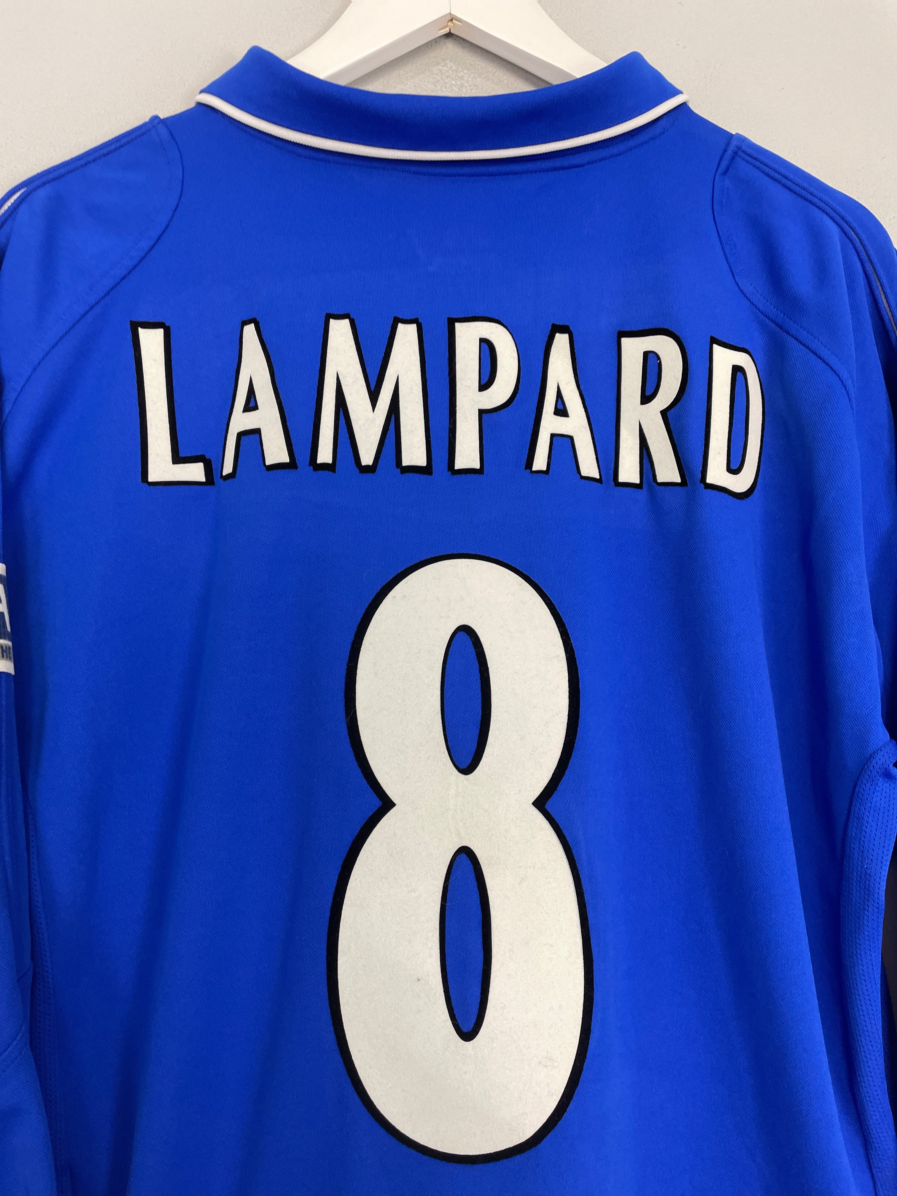 Shop 2001/03 CHELSEA LAMPARD #8 L/S *FA CUP FINAL* HOME SHIRT (L) UMBRO, classic football shirts, vintage football shirts & retro soccer jerseys at Cult Kits