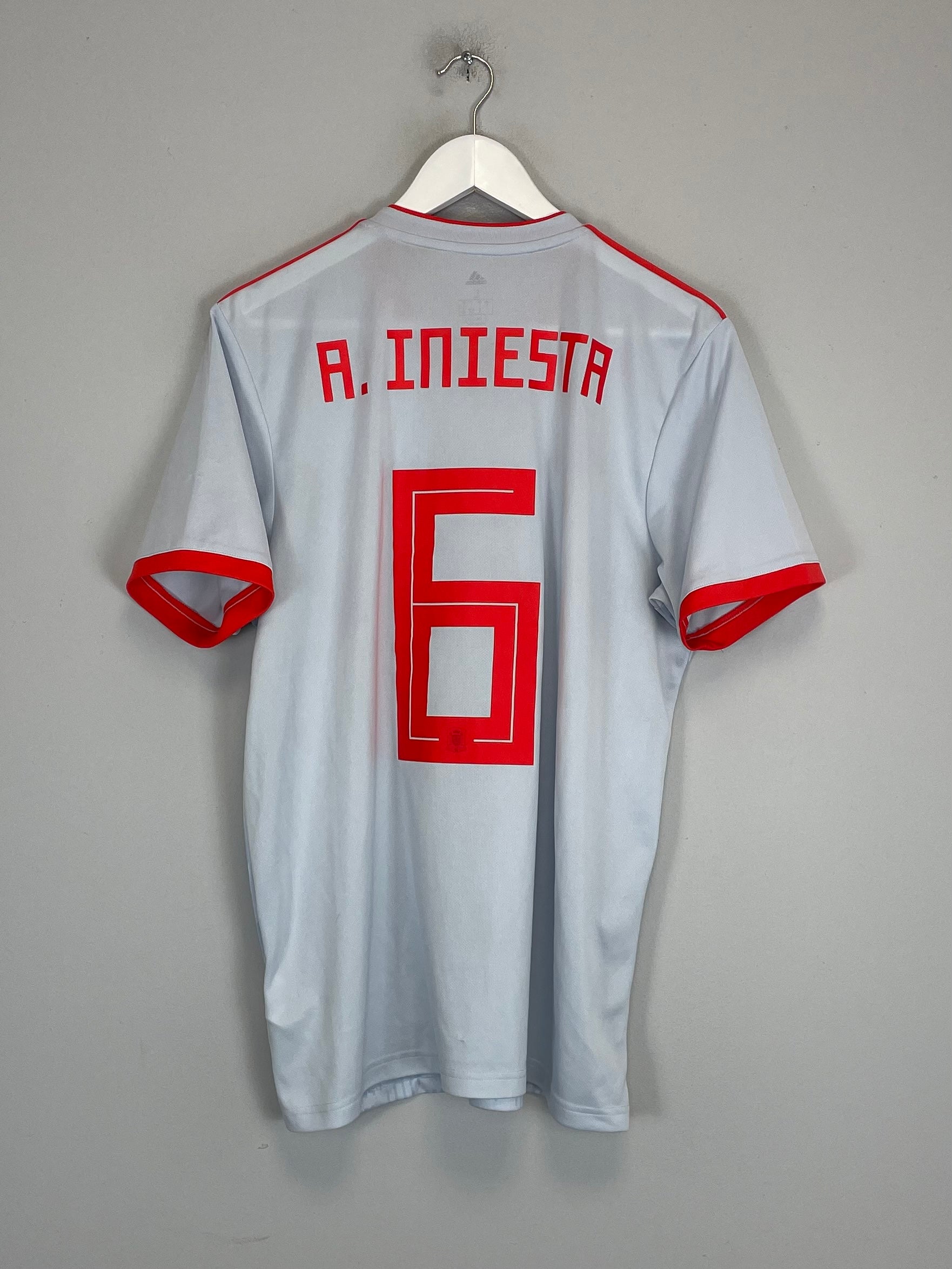 Shop 2018/19 SPAIN A.INIESTA #6 AWAY SHIRT (L) ADIDAS, classic football shirts, vintage football shirts & retro soccer jerseys at Cult Kits