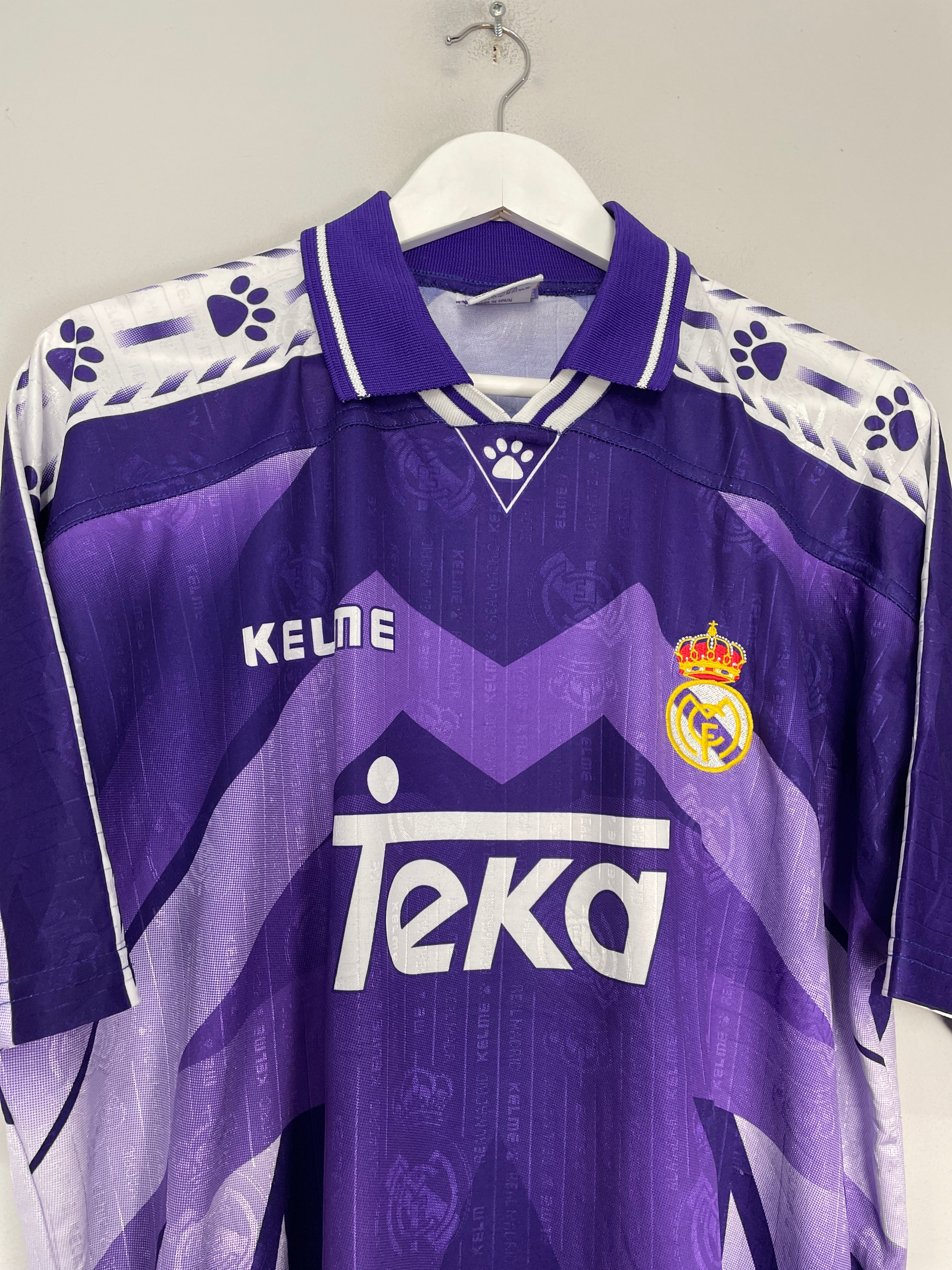 Shop 1996/97 REAL MADRID AWAY SHIRT (L) KELME, classic football shirts, vintage football shirts & retro soccer jerseys at Cult Kits