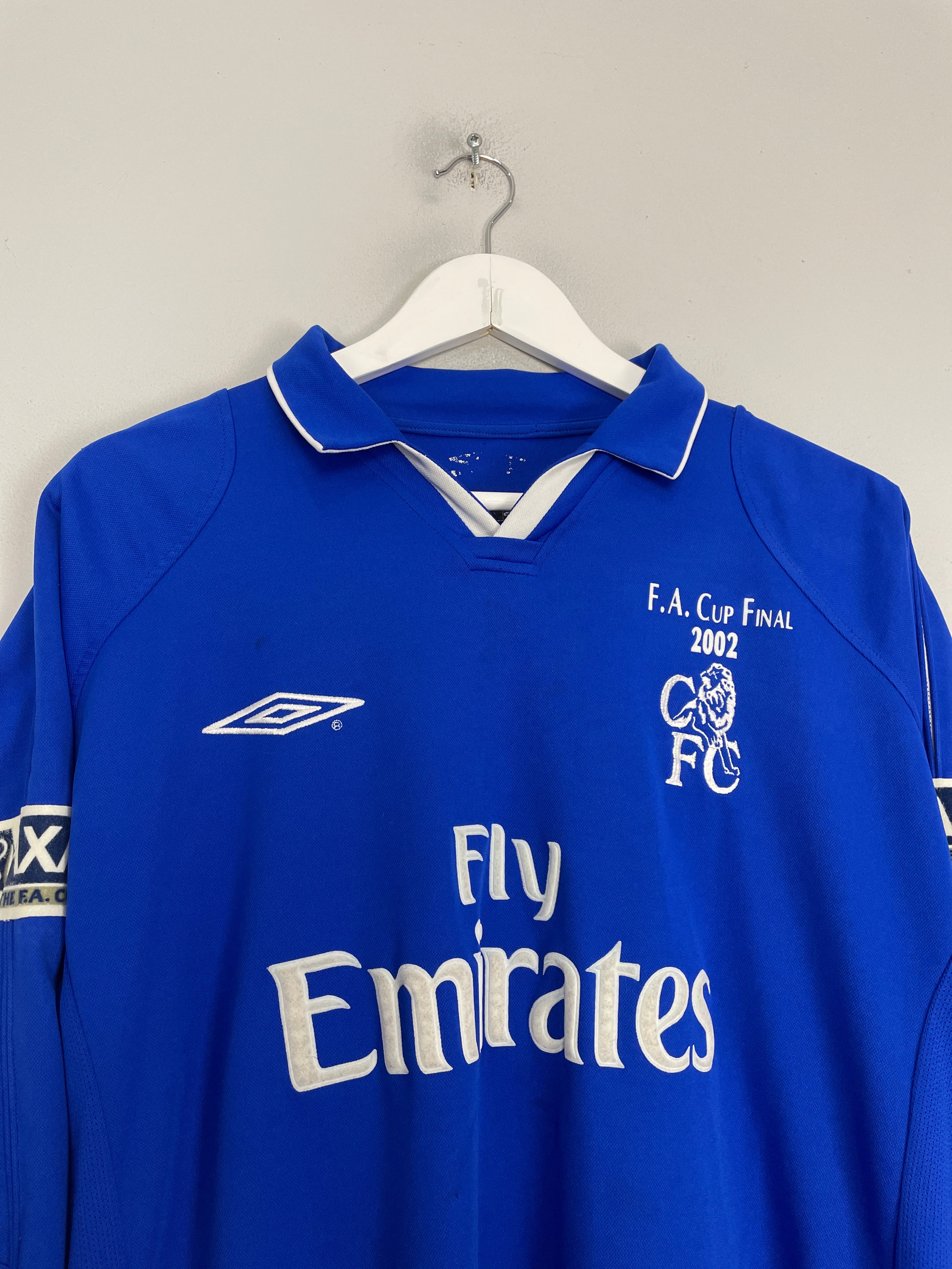 Shop 2001/03 CHELSEA LAMPARD #8 L/S *FA CUP FINAL* HOME SHIRT (L) UMBRO, classic football shirts, vintage football shirts & retro soccer jerseys at Cult Kits