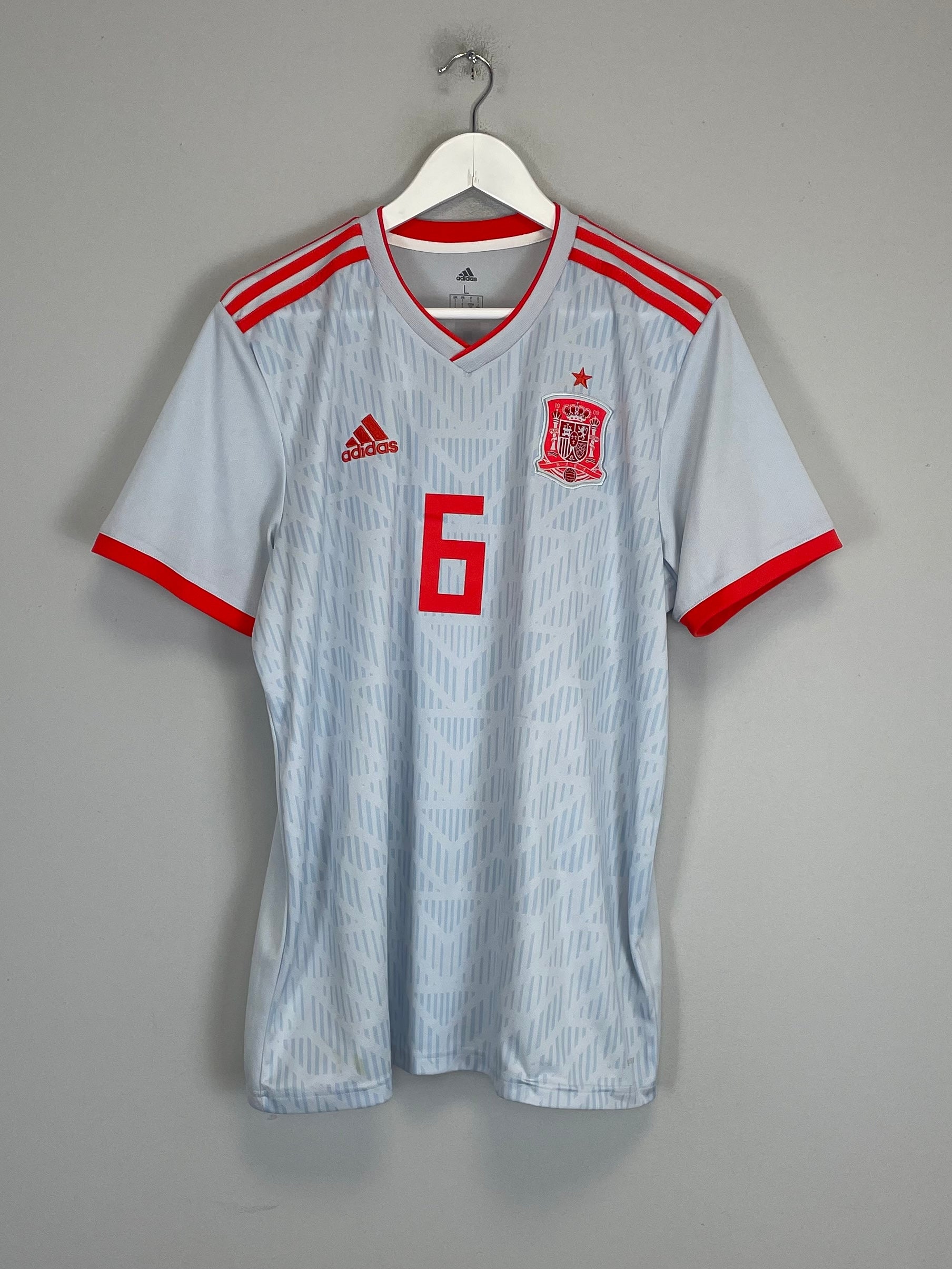 Shop 2018/19 SPAIN A.INIESTA #6 AWAY SHIRT (L) ADIDAS, classic football shirts, vintage football shirts & retro soccer jerseys at Cult Kits