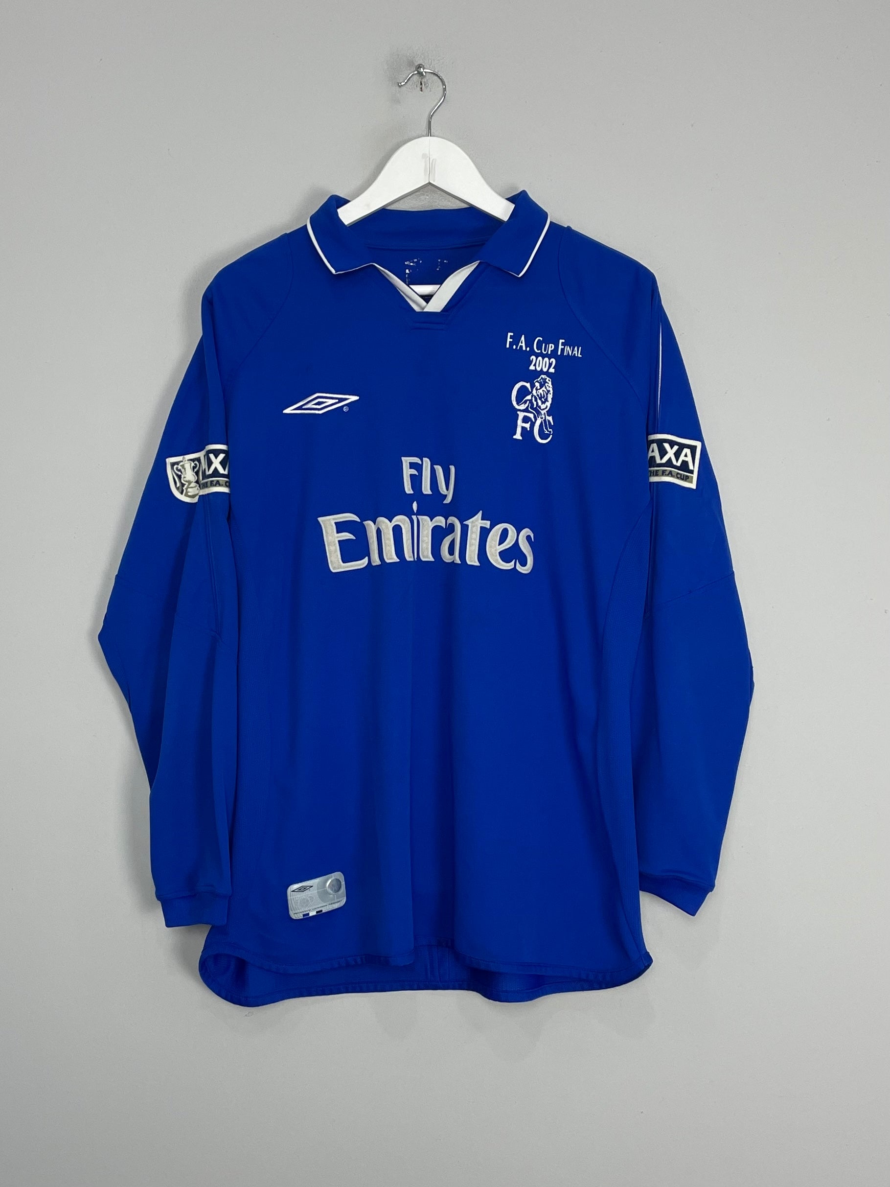 Shop 2001/03 CHELSEA LAMPARD #8 L/S *FA CUP FINAL* HOME SHIRT (L) UMBRO, classic football shirts, vintage football shirts & retro soccer jerseys at Cult Kits
