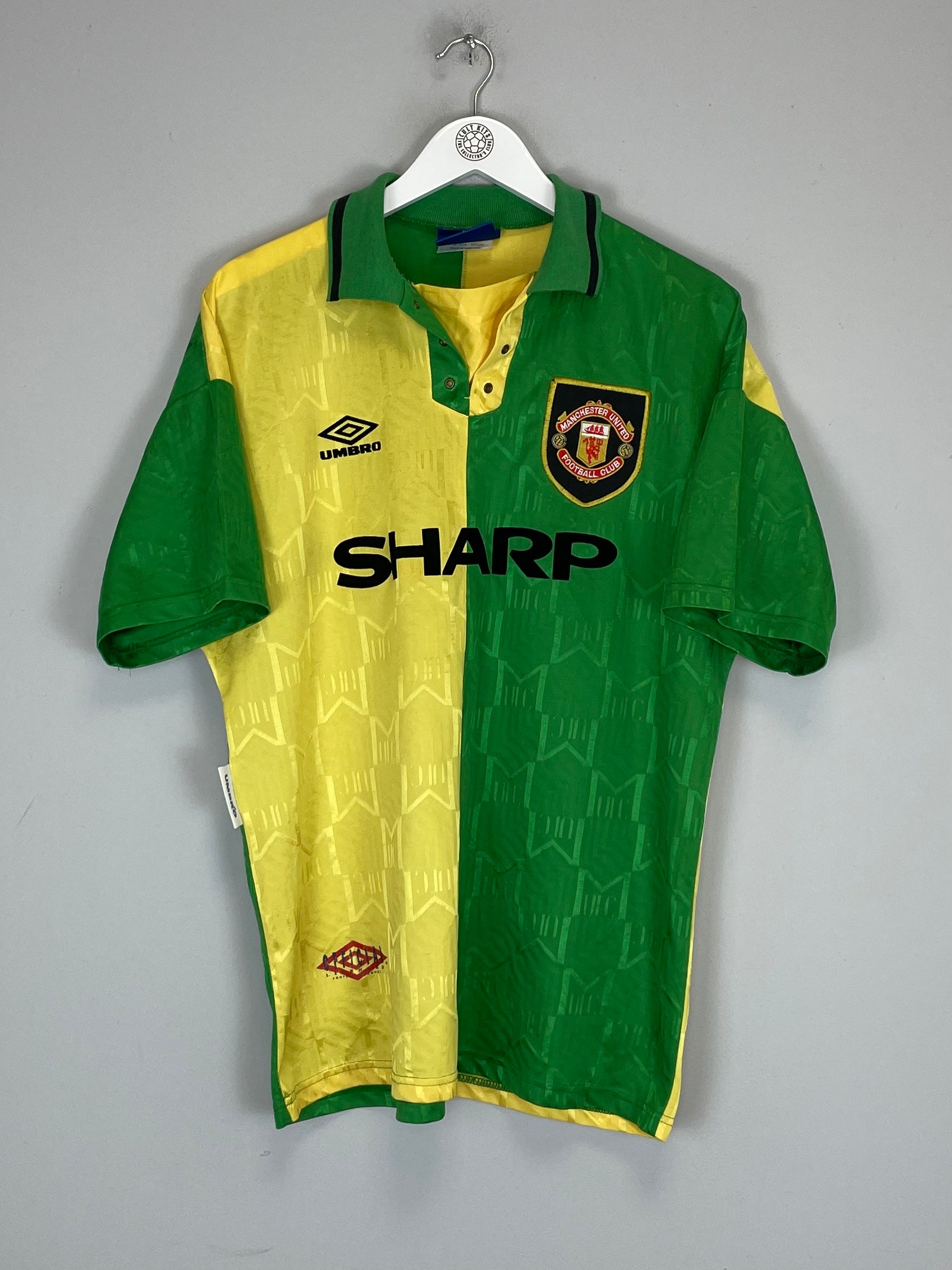 Shop 1992/94 MANCHESTER UNITED AWAY SHIRT (L) UMBRO, classic football shirts, vintage football shirts & retro soccer jerseys at Cult Kits
