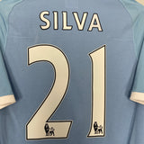 2010/11 MANCHESTER CITY SILVA #21 HOME SHIRT (M) UMBRO