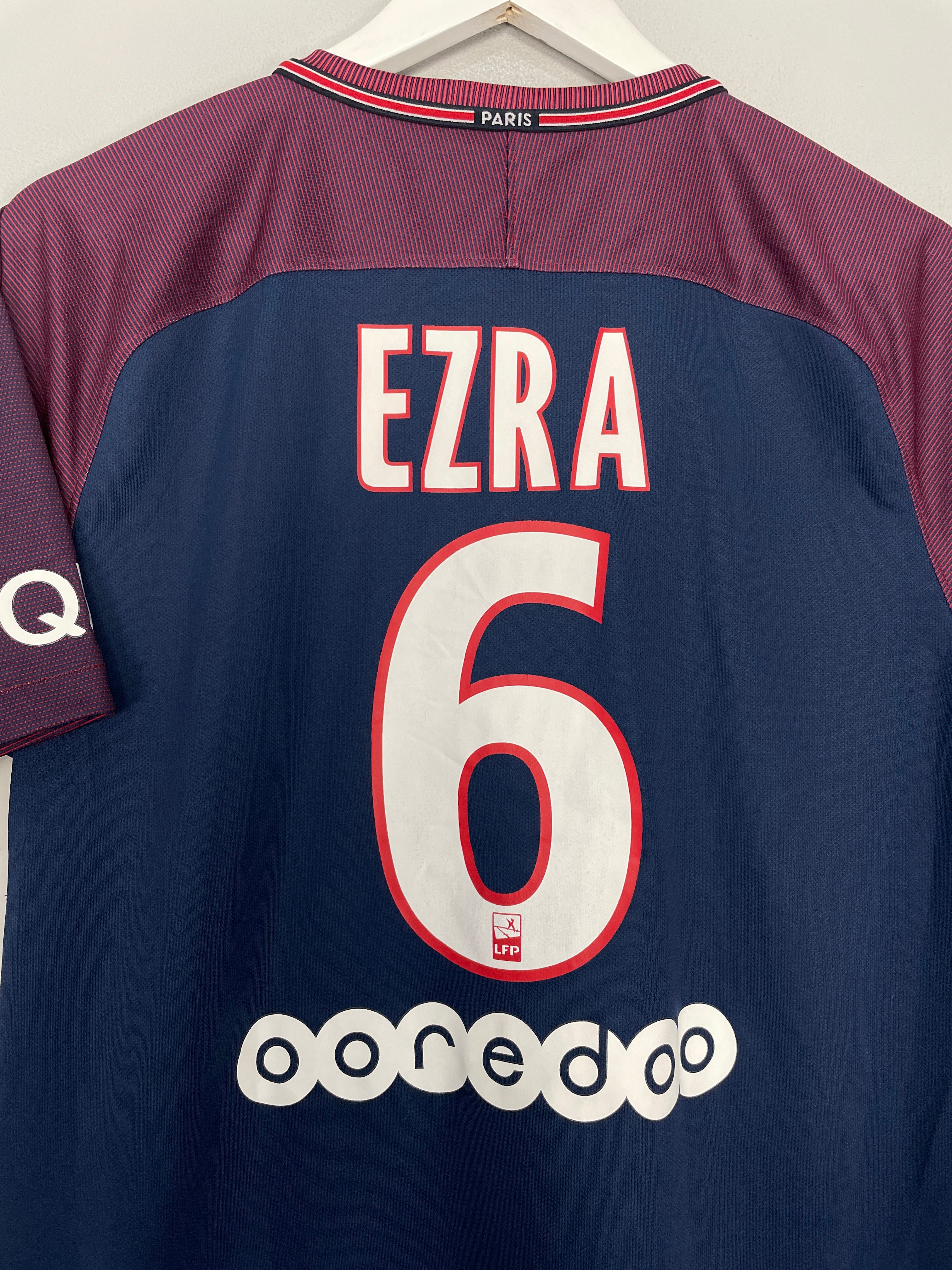 Shop 2017/18 PSG EZRA #6 HOME SHIRT (M) NIKE, classic football shirts, vintage football shirts & retro soccer jerseys at Cult Kits
