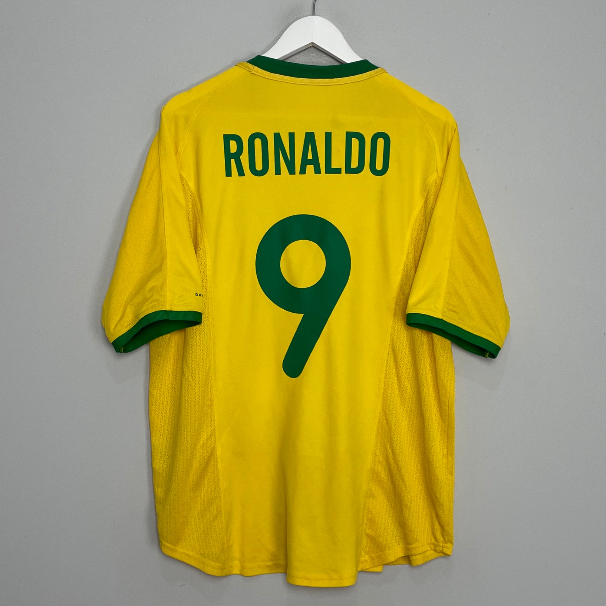 Shop 2000/02 BRAZIL RONALDO #9 HOME SHIRT (L) NIKE, classic football shirts, vintage football shirts & retro soccer jerseys at Cult Kits