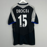 Shop 2004/05 CHELSEA DROGBA #15 AWAY SHIRT (XL) UMBRO, classic football shirts, vintage football shirts & retro soccer jerseys at Cult Kits