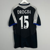 Shop 2004/05 CHELSEA DROGBA #15 AWAY SHIRT (XL) UMBRO, classic football shirts, vintage football shirts & retro soccer jerseys at Cult Kits