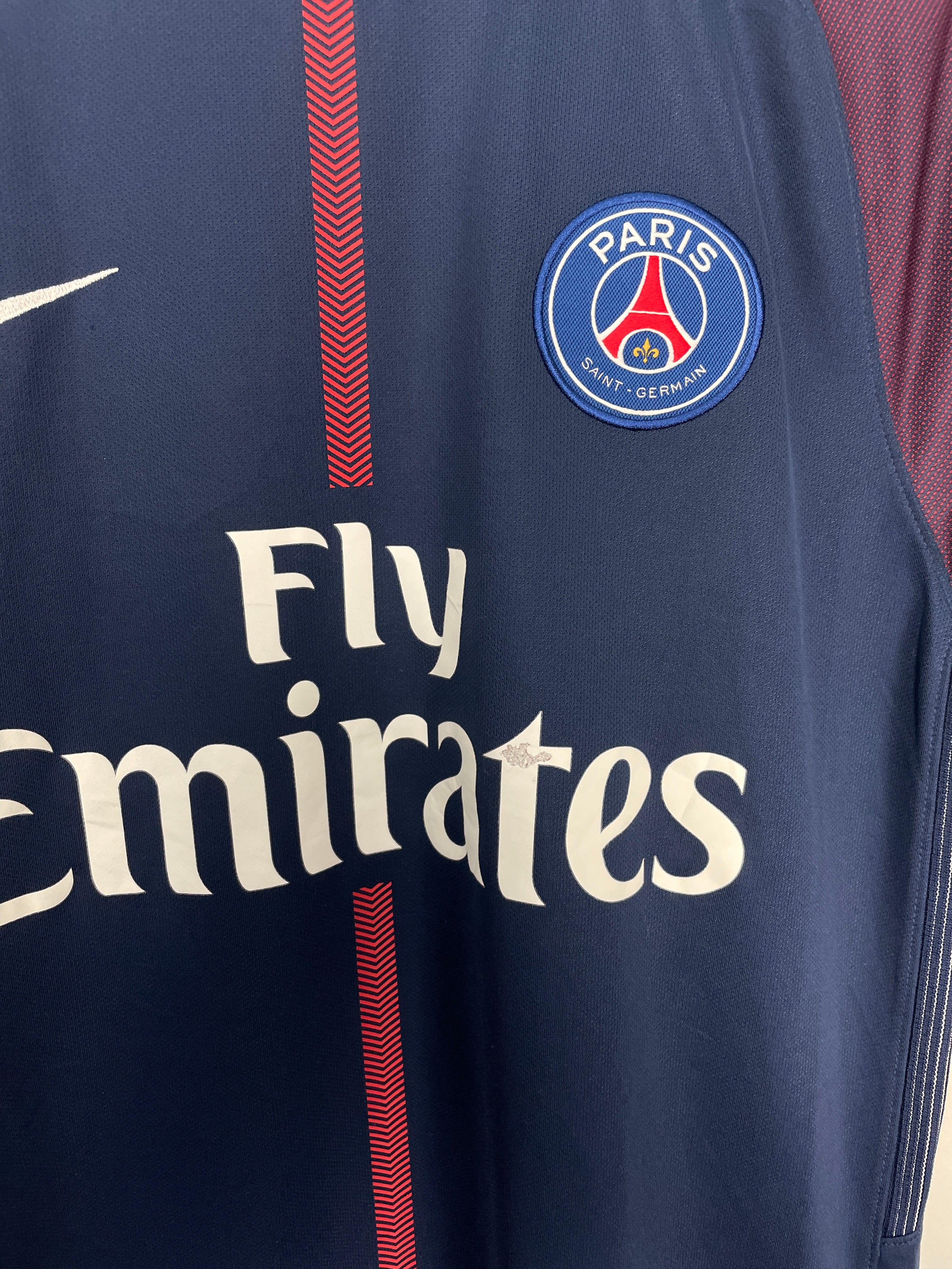 Shop 2017/18 PSG EZRA #6 HOME SHIRT (M) NIKE, classic football shirts, vintage football shirts & retro soccer jerseys at Cult Kits
