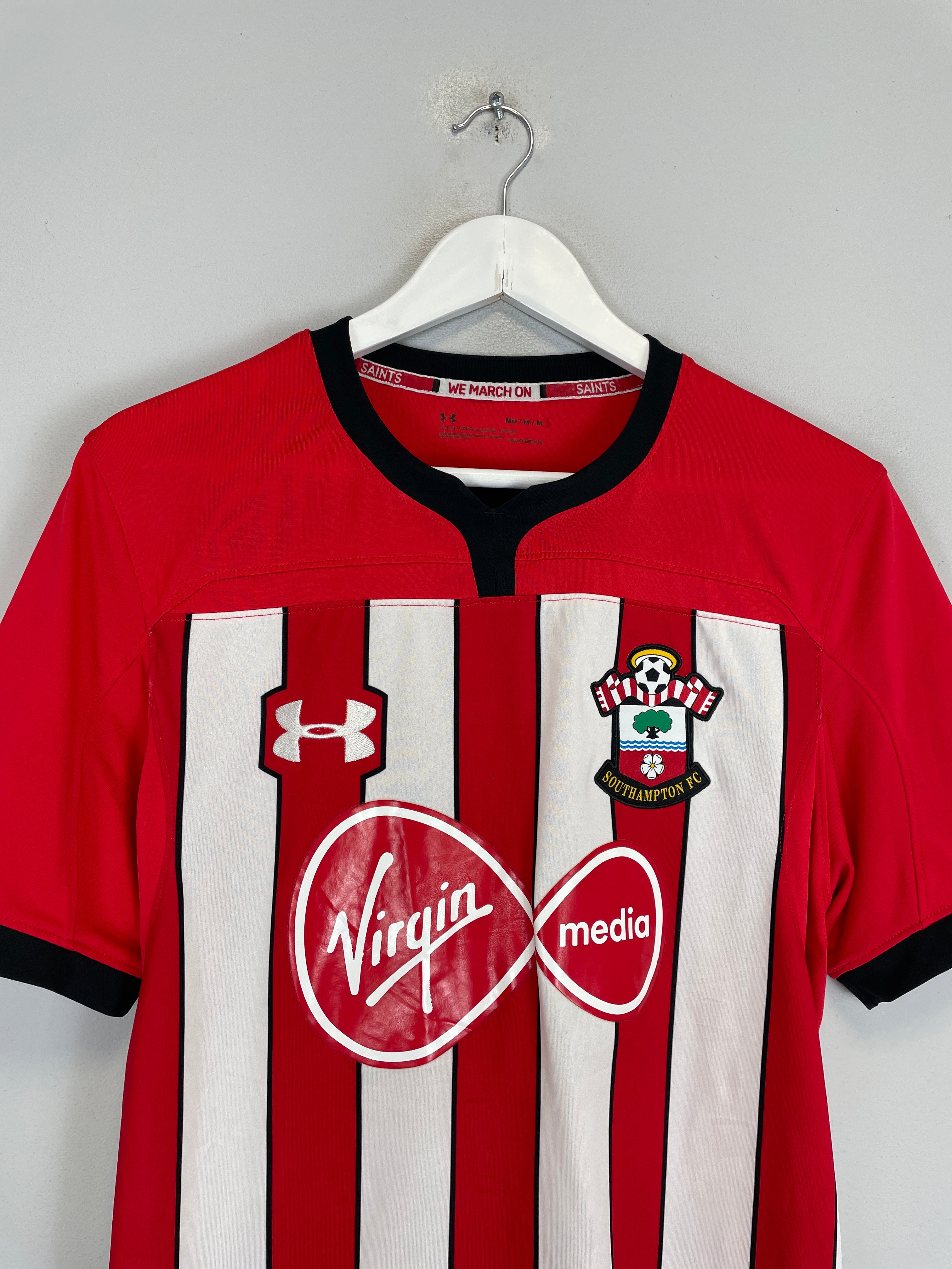 Shop 2018/19 SOUTHAMPTON HOME SHIRT (M) UNDER ARMOUR, classic football shirts, vintage football shirts & retro soccer jerseys at Cult Kits