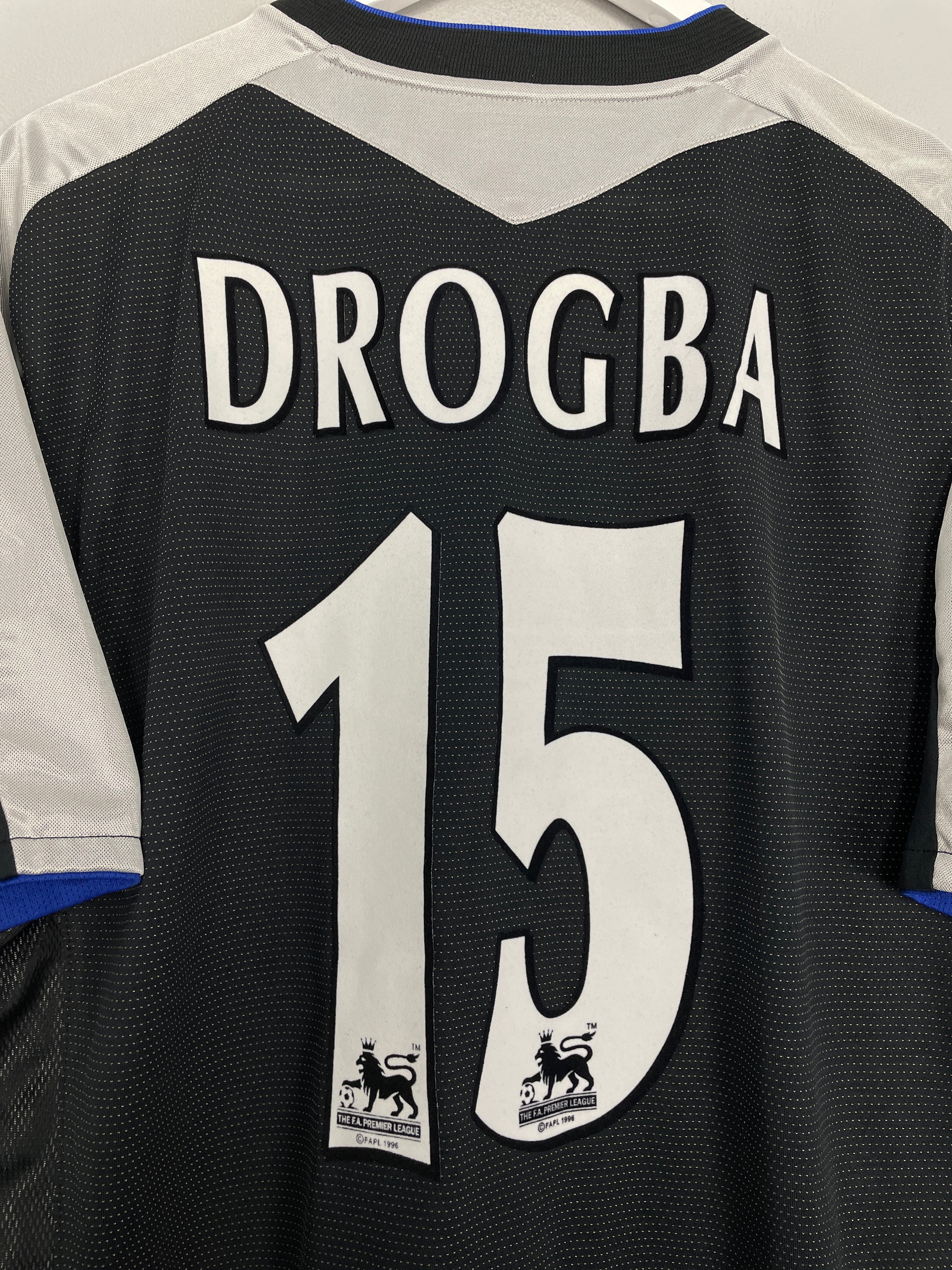 Shop 2004/05 CHELSEA DROGBA #15 AWAY SHIRT (XL) UMBRO, classic football shirts, vintage football shirts & retro soccer jerseys at Cult Kits
