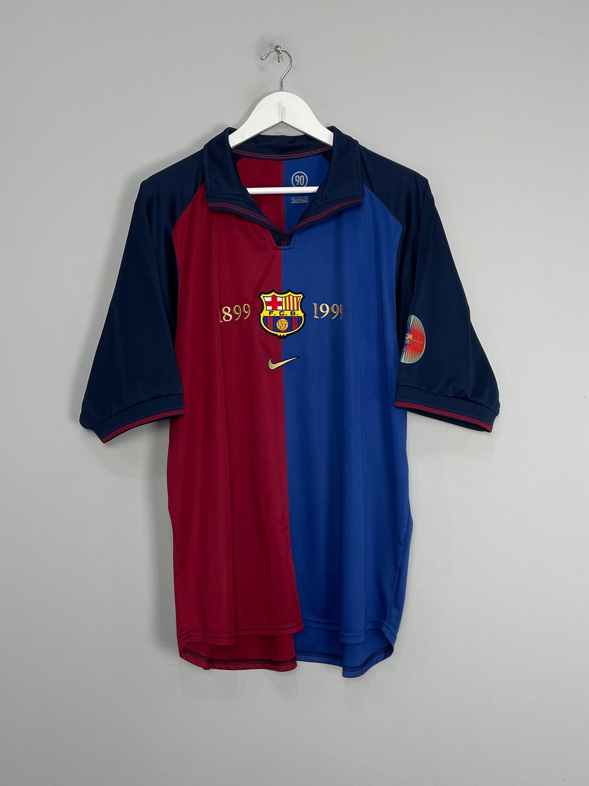 Shop 1999/00 BARCELONA GUARDIOLA #4 *CENTENARY* HOME SHIRT (L) NIKE, classic football shirts, vintage football shirts & retro soccer jerseys at Cult Kits