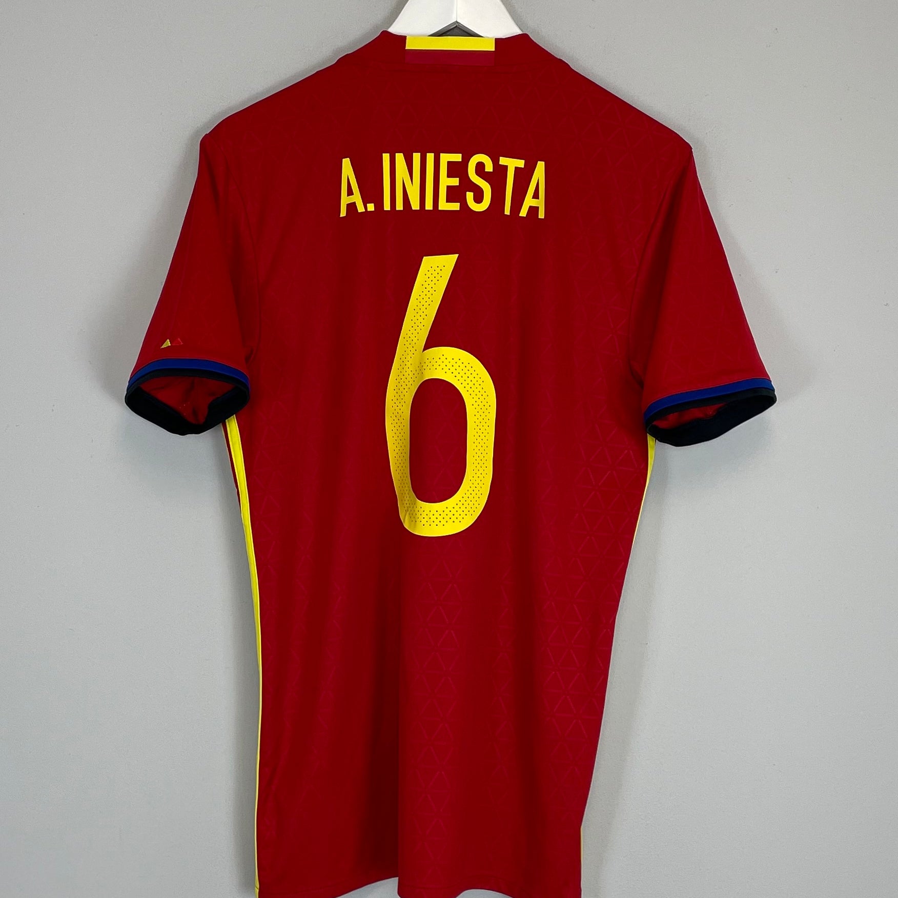 Shop 2016/17 SPAIN A.INIESTA #6 HOME SHIRT (M) ADIDAS, classic football shirts, vintage football shirts & retro soccer jerseys at Cult Kits