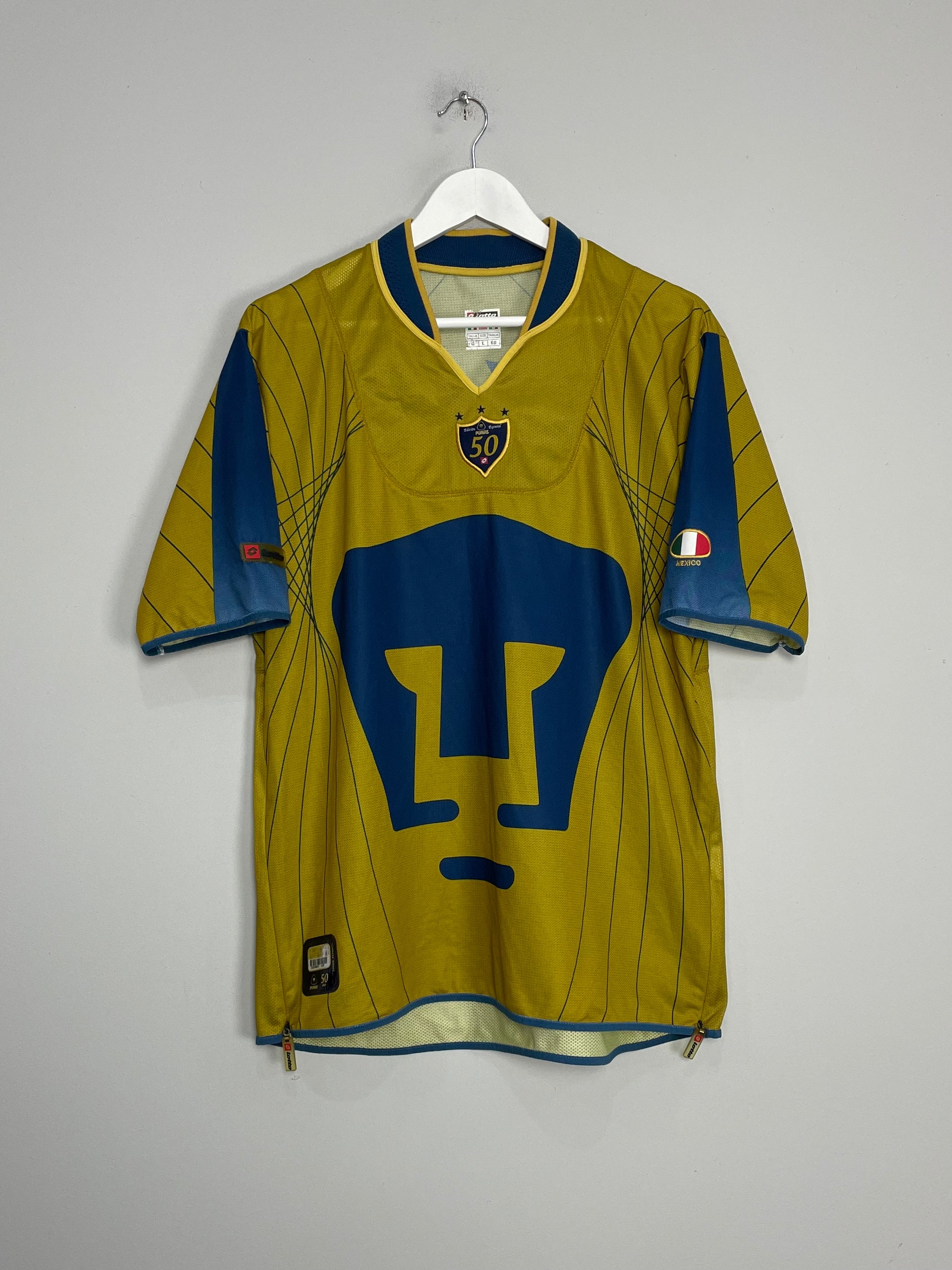Shop 2003/04 UNAM PUMAS *50 YEARS* SPECIAL SHIRT (L) LOTTO, classic football shirts, vintage football shirts & retro soccer jerseys at Cult Kits
