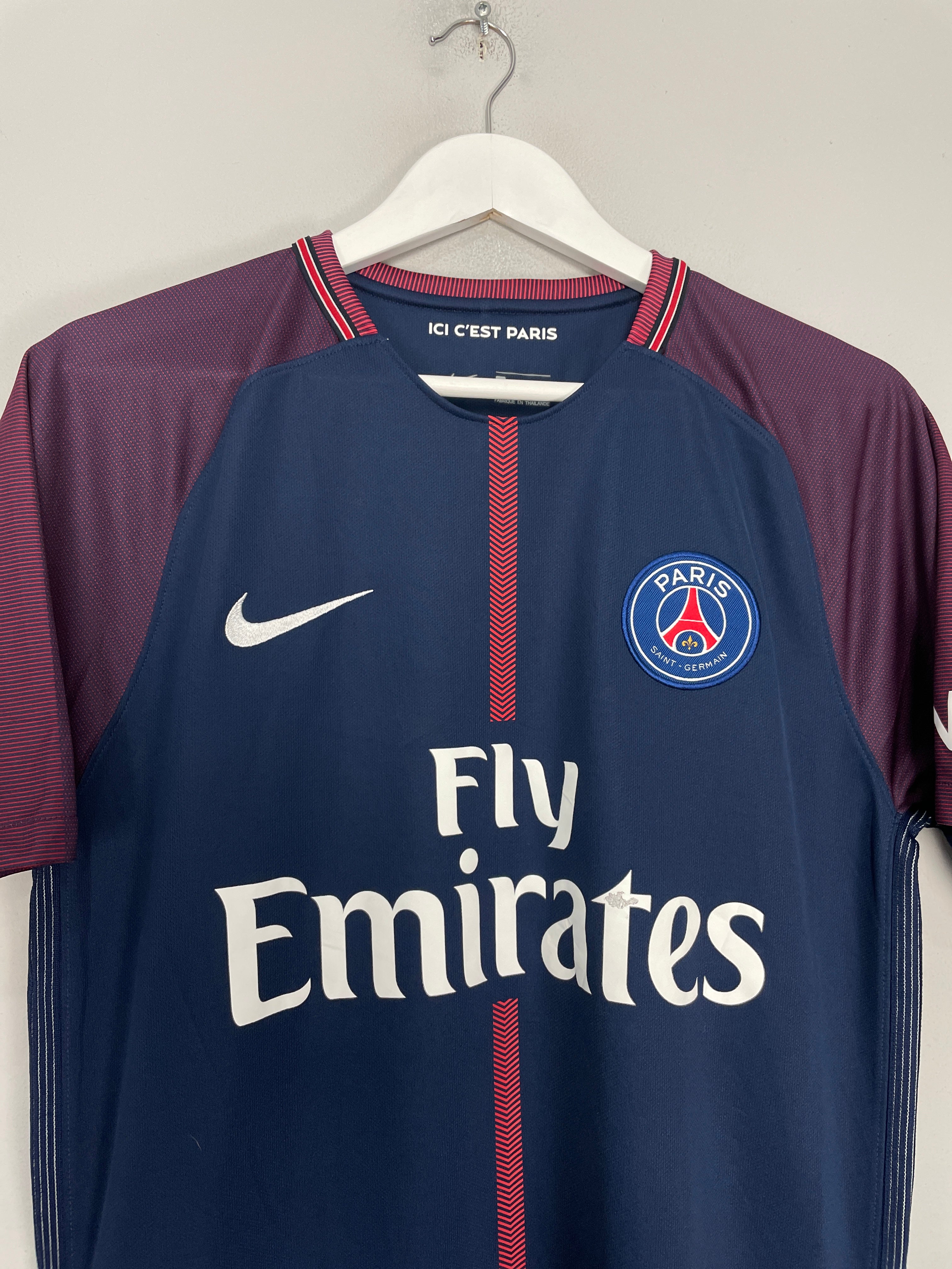 Shop 2017/18 PSG EZRA #6 HOME SHIRT (M) NIKE, classic football shirts, vintage football shirts & retro soccer jerseys at Cult Kits
