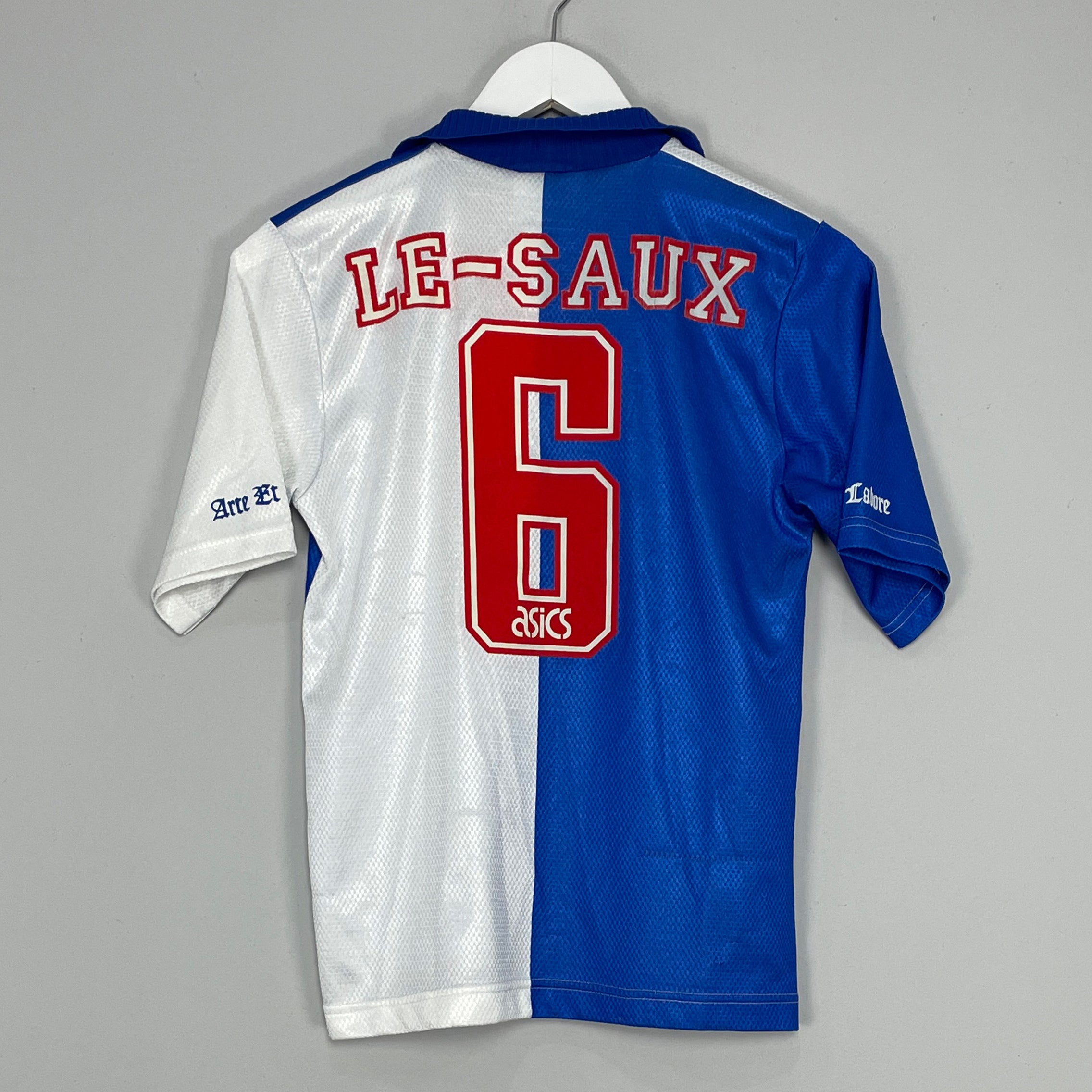 Shop 1994/95 BLACKBURN ROVERS LE SAUX #6 HOME SHIRT (L.KIDS) ASICS, classic football shirts, vintage football shirts & retro soccer jerseys at Cult Kits