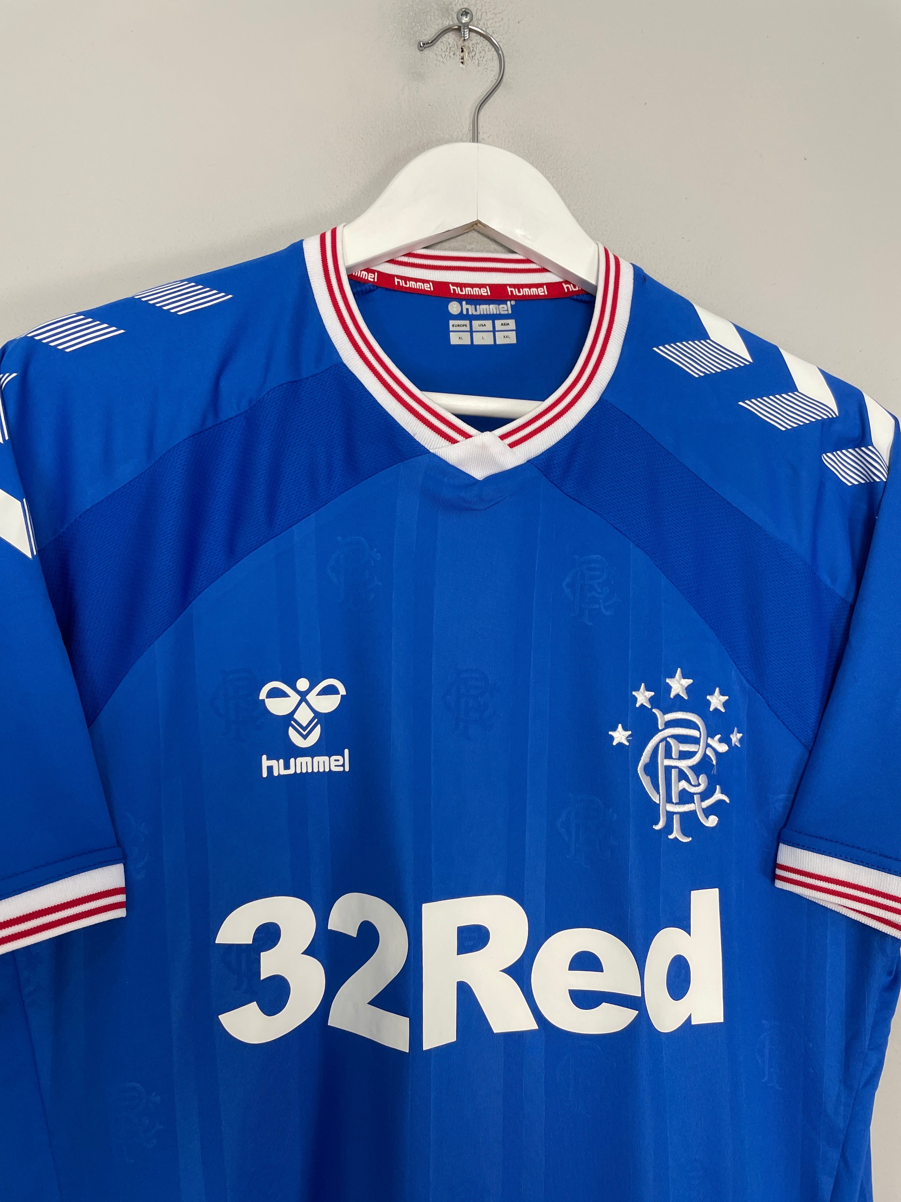Shop 2019/20 RANGERS HOME SHIRT (XL) HUMMEL, classic football shirts, vintage football shirts & retro soccer jerseys at Cult Kits