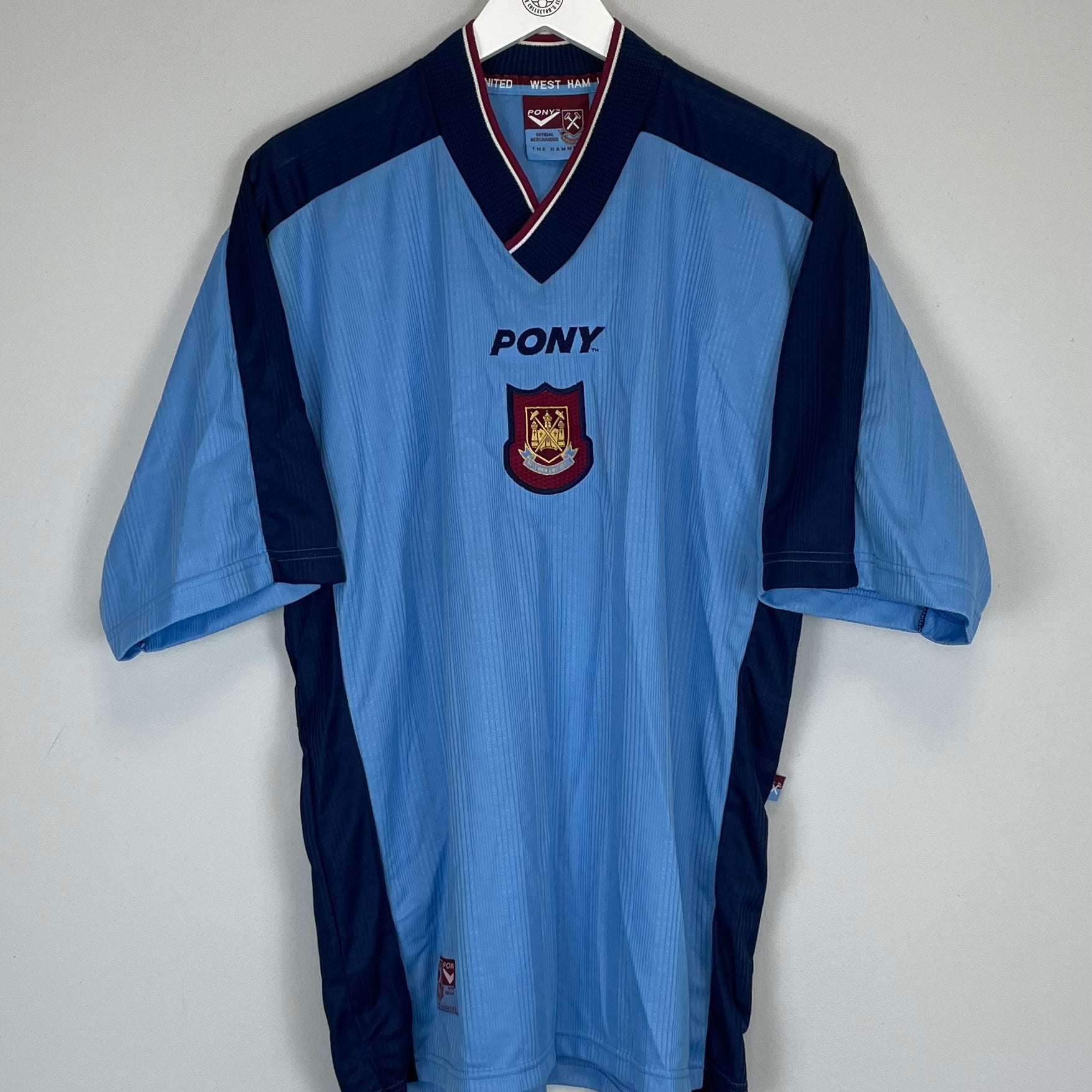 Shop 1997/98 WEST HAM AWAY SHIRT (L) PONY, classic football shirts, vintage football shirts & retro soccer jerseys at Cult Kits