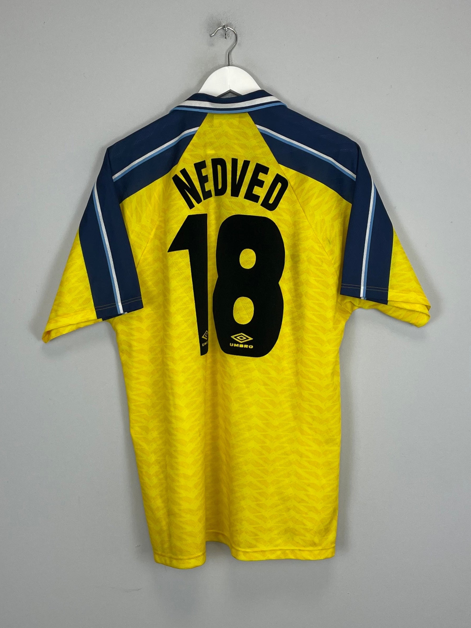 Shop 1996/98 LAZIO NEDVED #18 AWAY SHIRT (XL) UMBRO, classic football shirts, vintage football shirts & retro soccer jerseys at Cult Kits