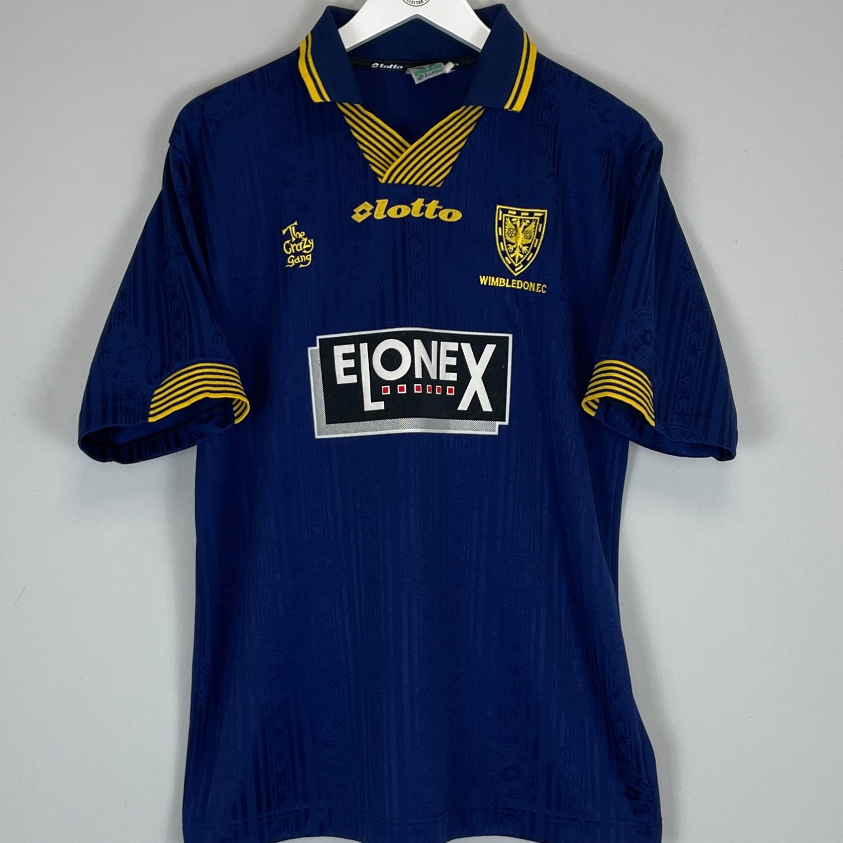 Shop 1997/99 WIMBLEDON EKOKU #9 HOME SHIRT (M) LOTTO, classic football shirts, vintage football shirts & retro soccer jerseys at Cult Kits