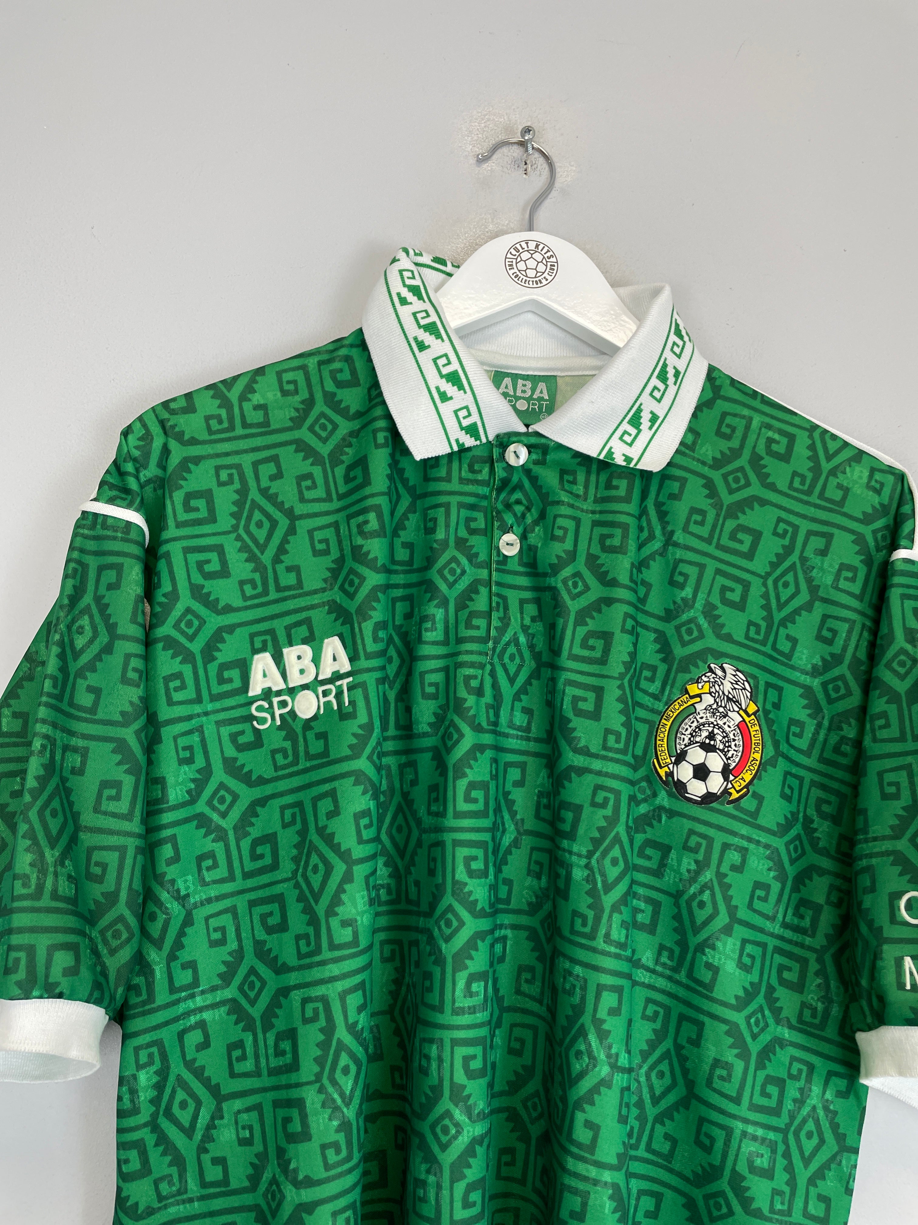 Shop 1993/94 MEXICO HOME SHIRT (L) ABA SPORT, classic football shirts, vintage football shirts & retro soccer jerseys at Cult Kits