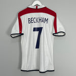 2003/05 ENGLAND BECKHAM #7 HOME SHIRT (M) UMBRO