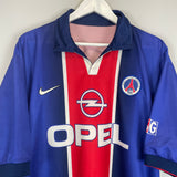 Shop 1998/99 PSG HOME SHIRT (XL) NIKE, classic football shirts, vintage football shirts & retro soccer jerseys at Cult Kits