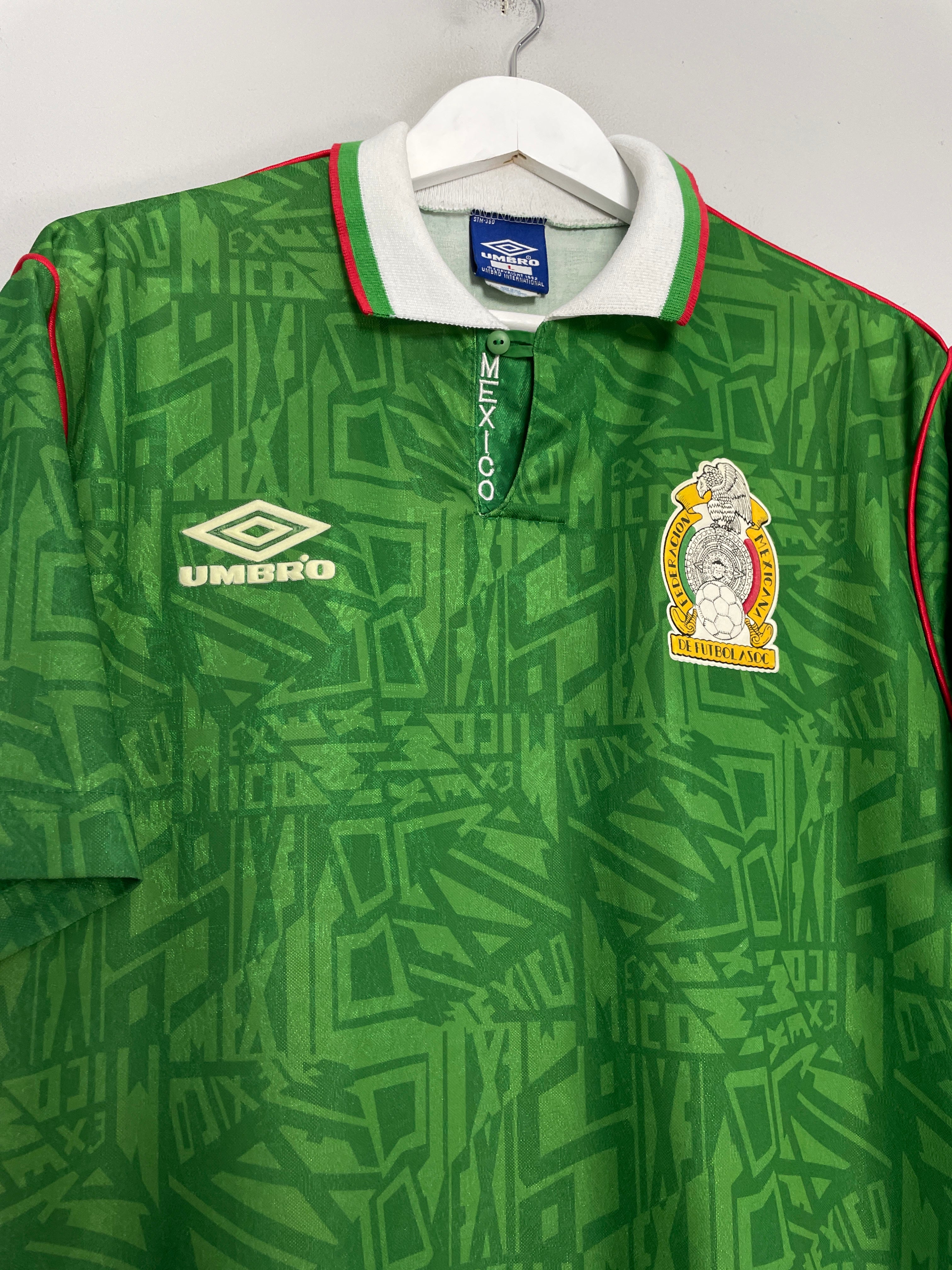 Shop 1994 MEXICO HOME SHIRT (L) UMBRO, classic football shirts, vintage football shirts & retro soccer jerseys at Cult Kits