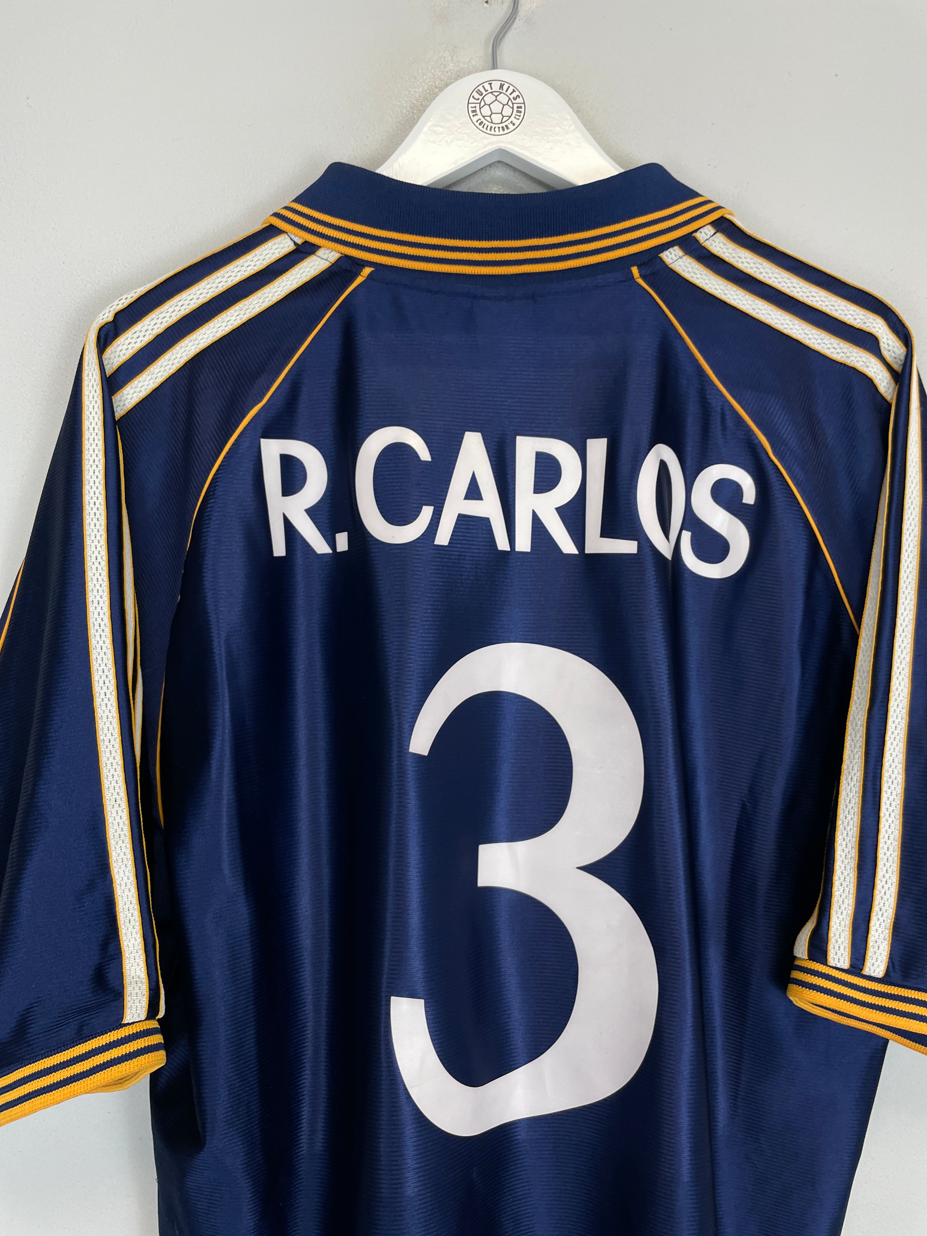 Shop 1998/00 REAL MADRID R.CARLOS #3 AWAY SHIRT (XL) ADIDAS, classic football shirts, vintage football shirts & retro soccer jerseys at Cult Kits