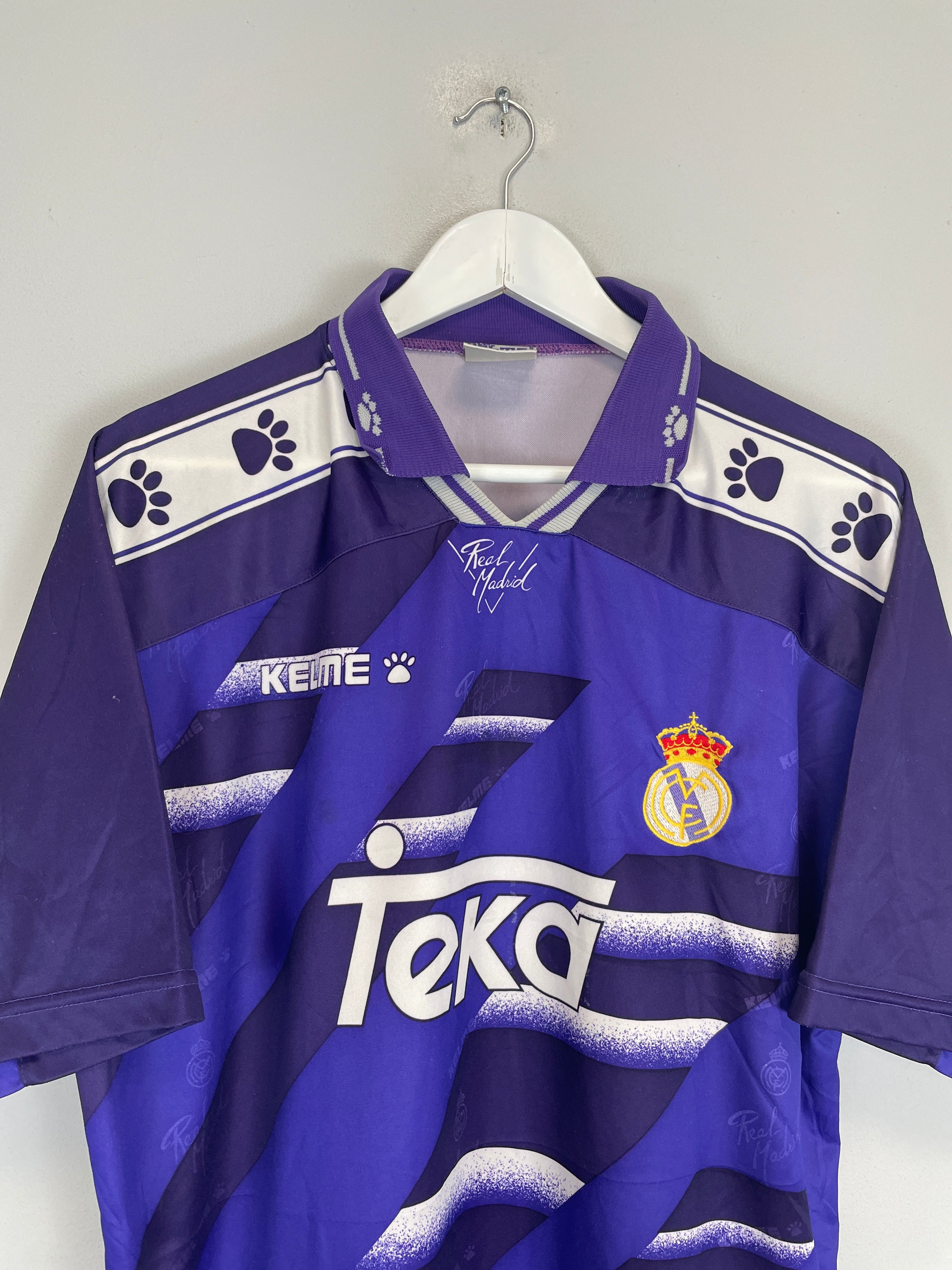 Shop 1994/96 REAL MADRID AWAY SHIRT (XL) KELME, classic football shirts, vintage football shirts & retro soccer jerseys at Cult Kits
