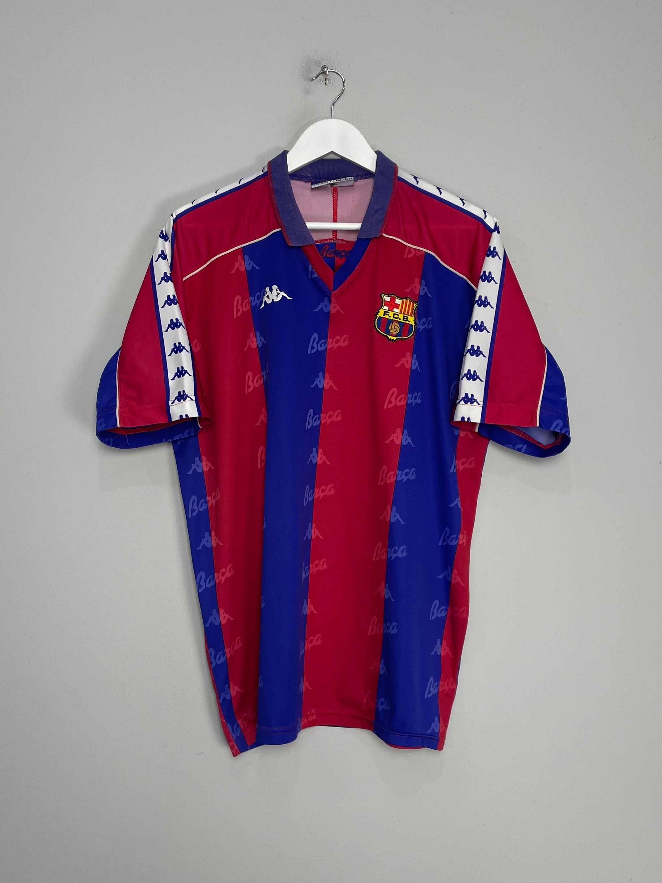 Shop 1992/95 BARCELONA HOME SHIRT (XL) KAPPA, classic football shirts, vintage football shirts & retro soccer jerseys at Cult Kits