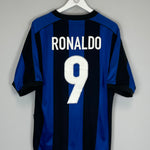 2000/01 INTER MILAN RONALDO #9 HOME SHIRT (M) NIKE