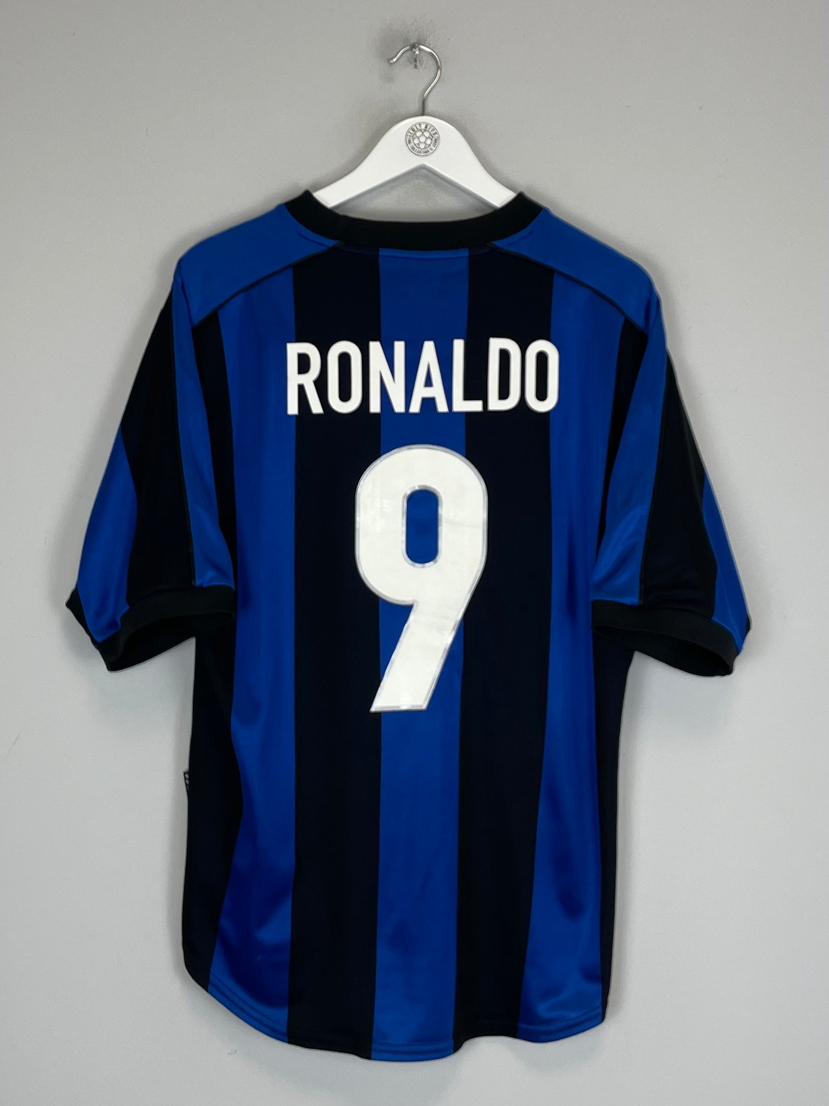 2000/01 INTER MILAN RONALDO #9 HOME SHIRT (M) NIKE