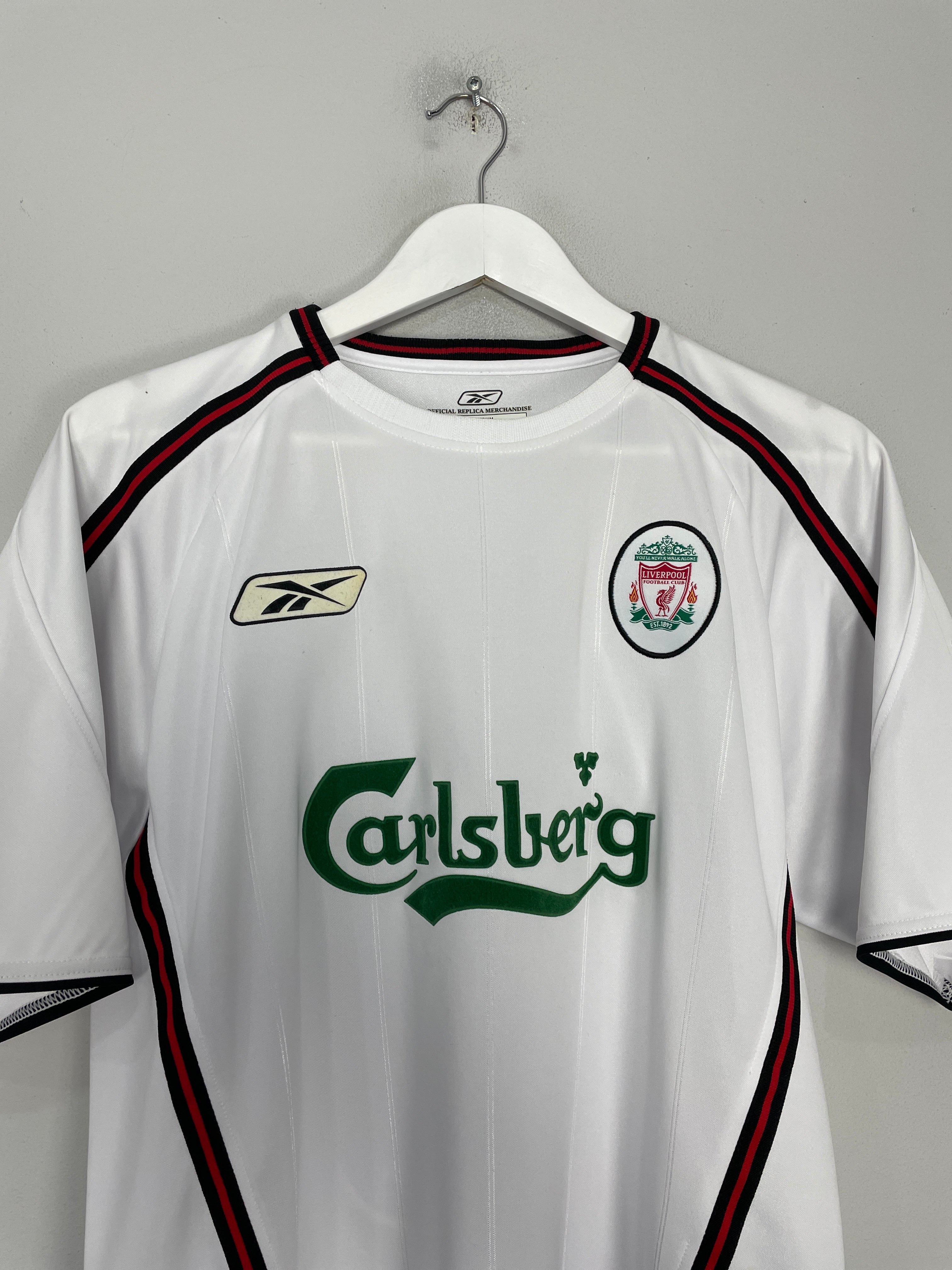 Shop 2003/04 LIVERPOOL LUIS GARCIA #10 AWAY SHIRT (M) REEBOK, classic football shirts, vintage football shirts & retro soccer jerseys at Cult Kits
