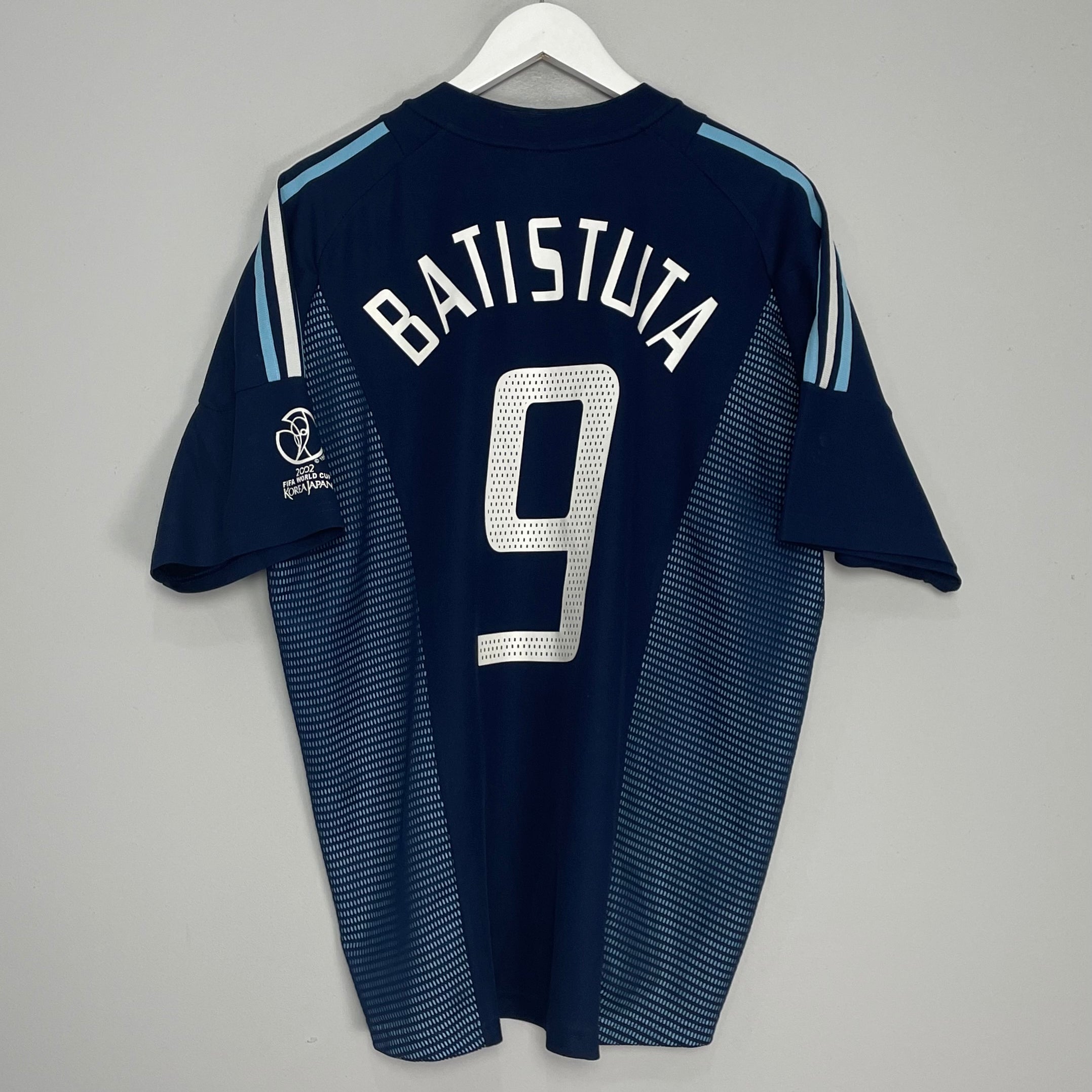 Shop 2002/03 ARGENTINA BATISTUTA #9 AWAY SHIRT (L) ADIDAS, classic football shirts, vintage football shirts & retro soccer jerseys at Cult Kits
