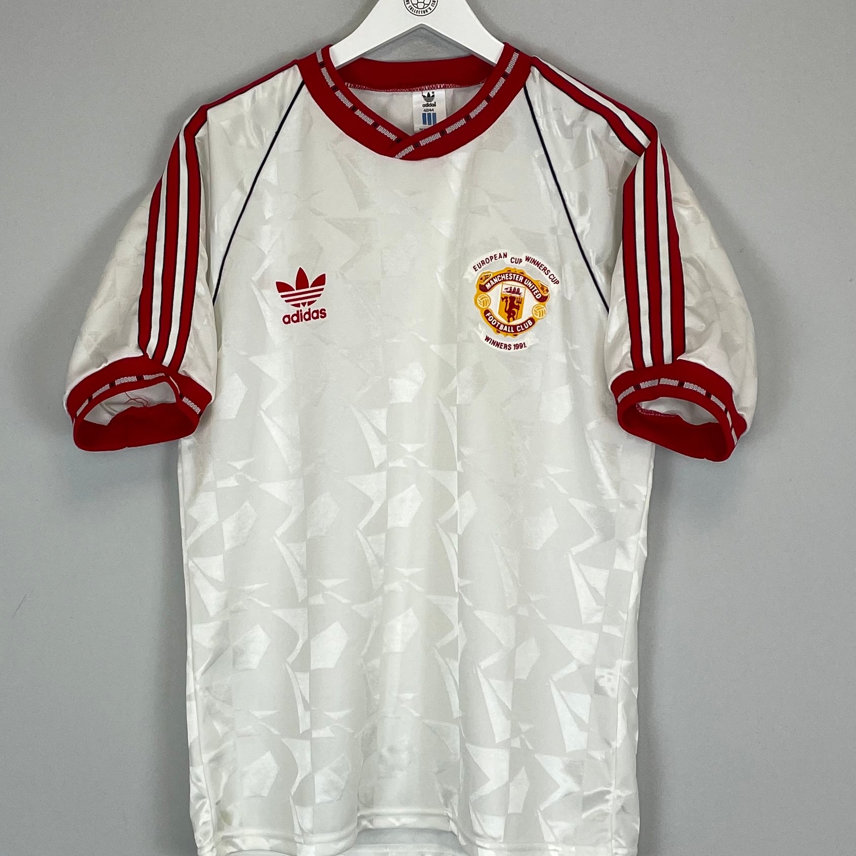 Shop 1991 MANCHESTER UNITED ECWC AWAY SHIRT (L) ADIDAS, classic football shirts, vintage football shirts & retro soccer jerseys at Cult Kits