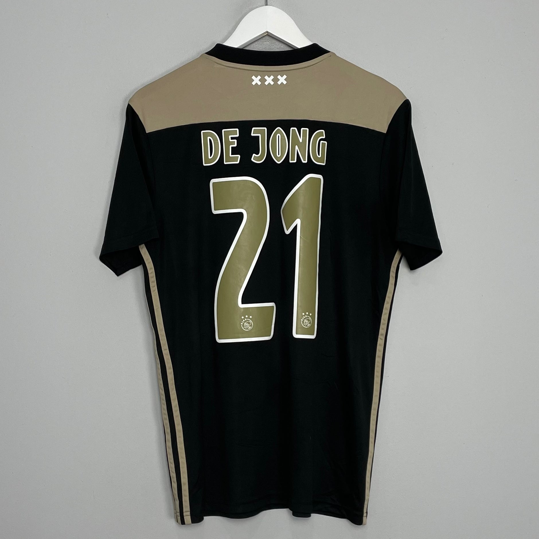 Shop 2018/19 AJAX DE JONG #21 AWAY SHIRT (M) ADIDAS, classic football shirts, vintage football shirts & retro soccer jerseys at Cult Kits
